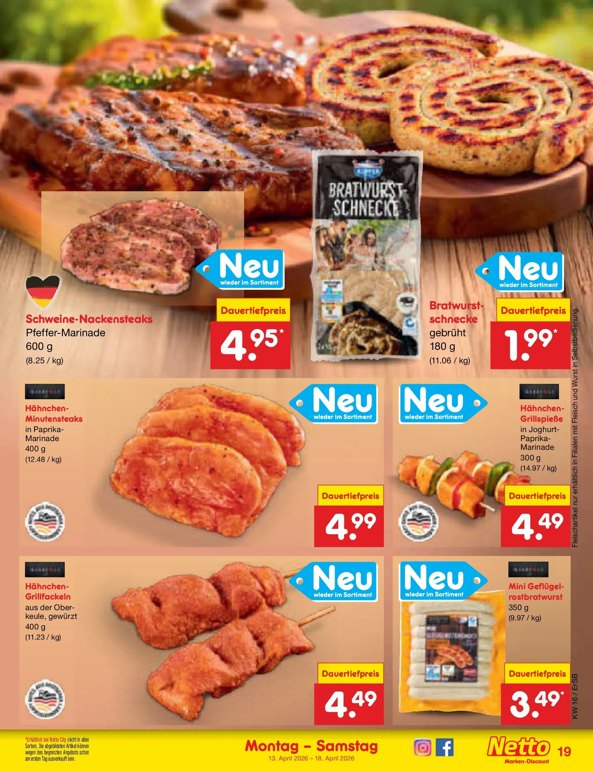 Netto Marken-Discount Prospekt Nordhausen	 (ab 13.04.2026) » Angebote | Seite: 23 | Produkte: Joghurt, Bratwurst, Paprika, Fleisch