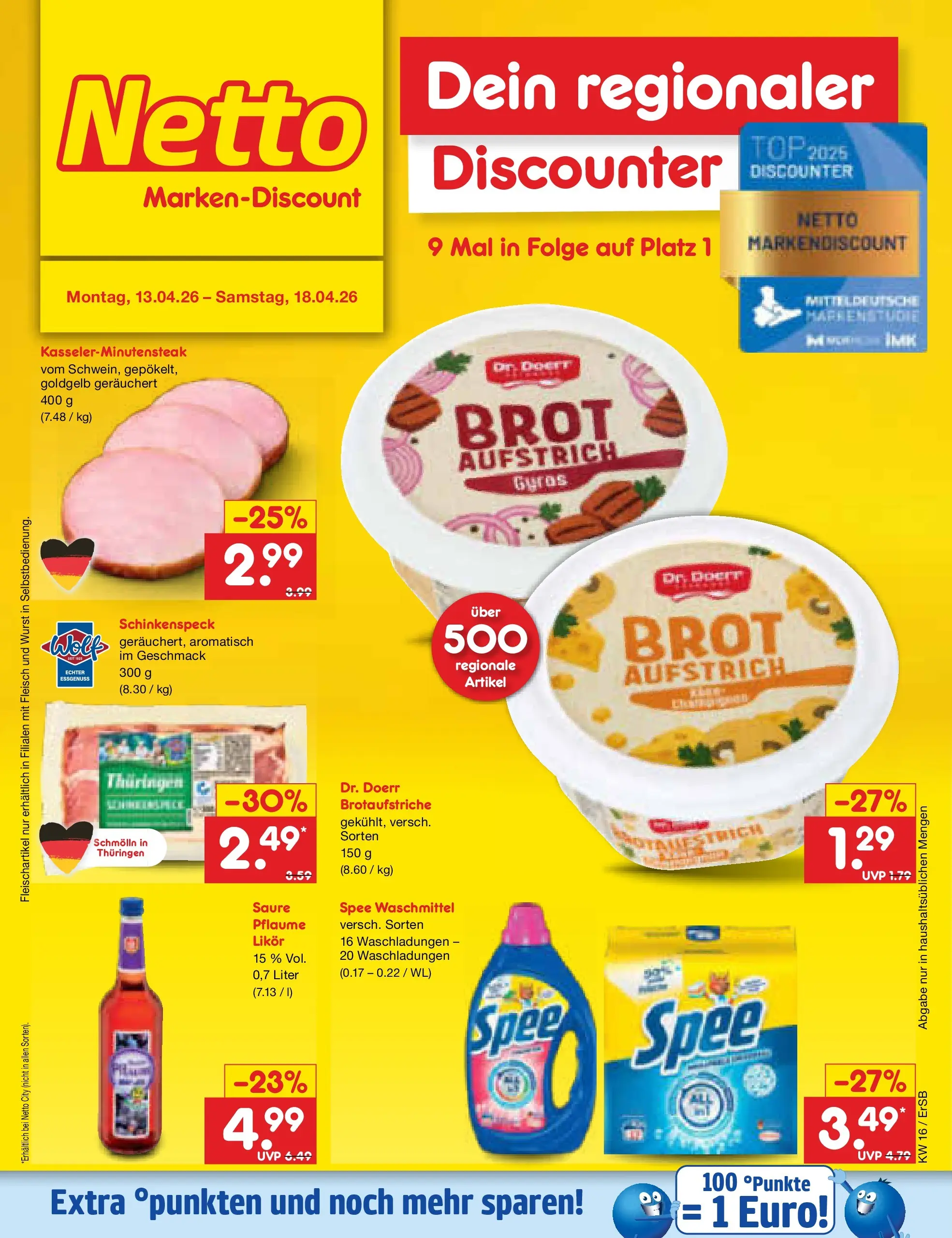 Netto Marken-Discount Prospekt Nordhausen	 (ab 13.04.2026) » Angebote | Seite: 30 | Produkte: Top, Waschmittel, Wurst, Brot