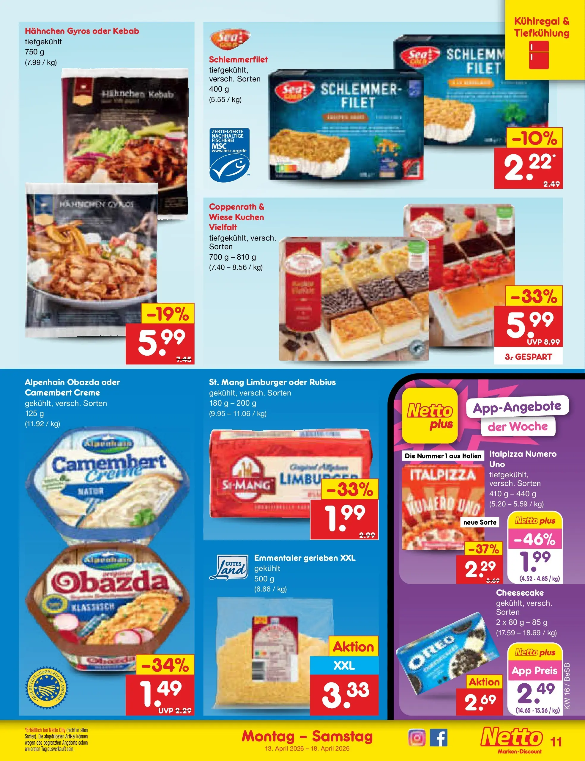 Netto Marken-Discount Prospekt Kremmen	 (ab 13.04.2026) » Angebote | Seite: 13 | Produkte: Hahnchen, Creme, Gyros, Kuchen