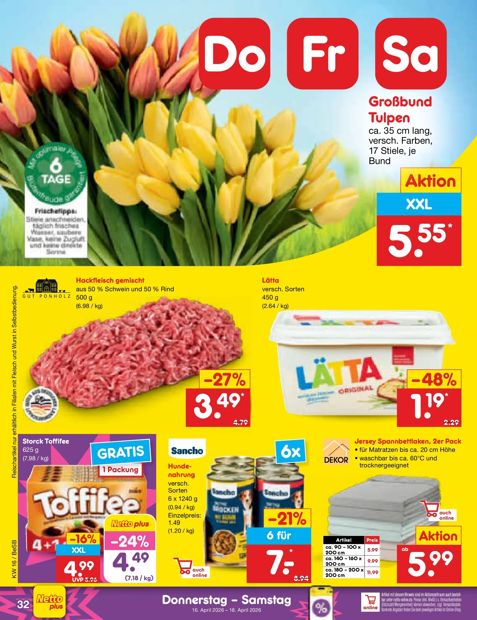 Netto Marken-Discount Prospekt Kremmen	 (ab 13.04.2026) » Angebote | Seite: 50 | Produkte: Toffifee, Lätta, Fleisch, Hackfleisch