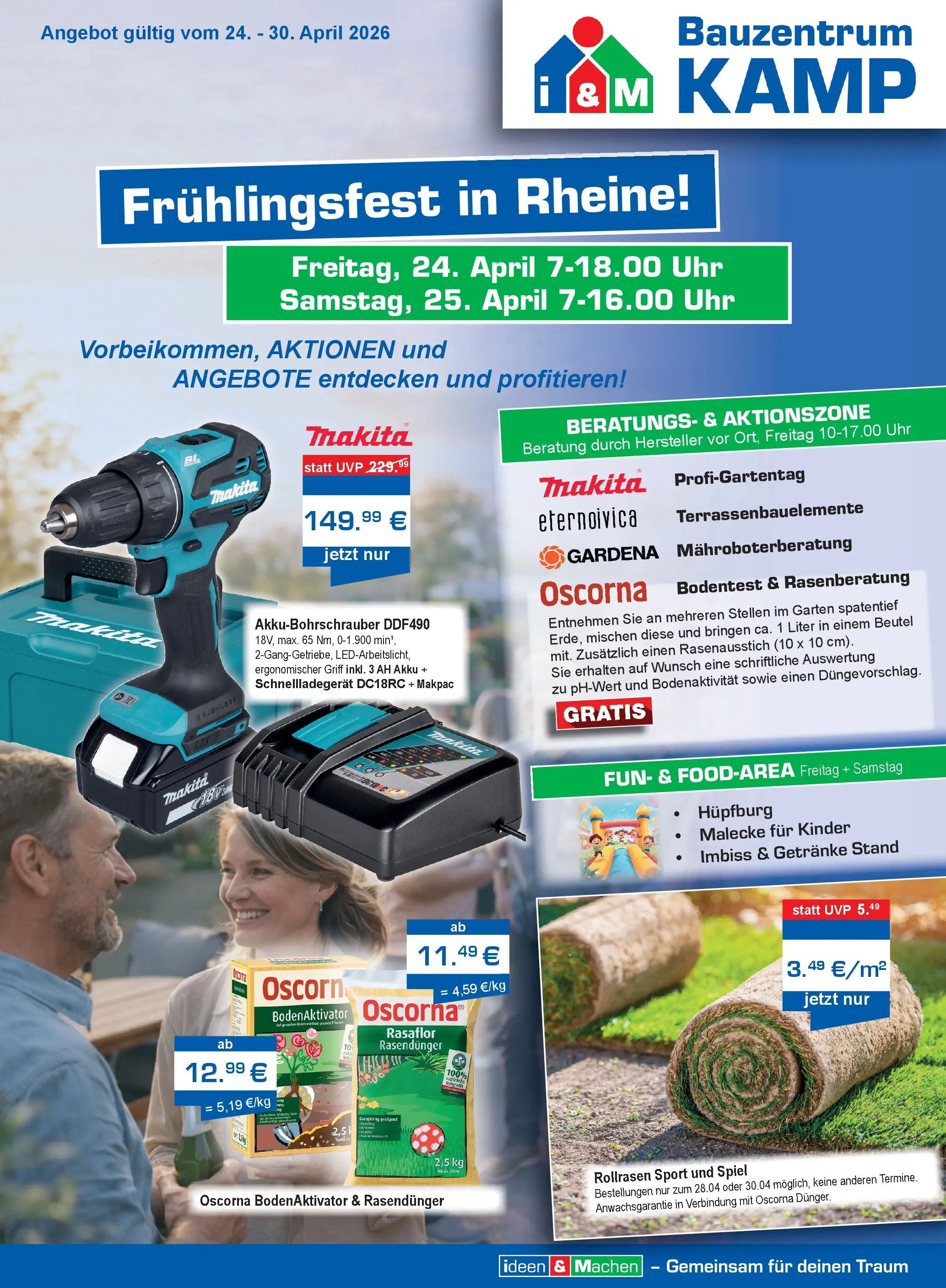 Angebote - i&M Bauzentrum Kamp: Frühlingsfest (ab 23.04.2026) zum Blättern | Seite: 1 | Produkte: Spiel, Uhr