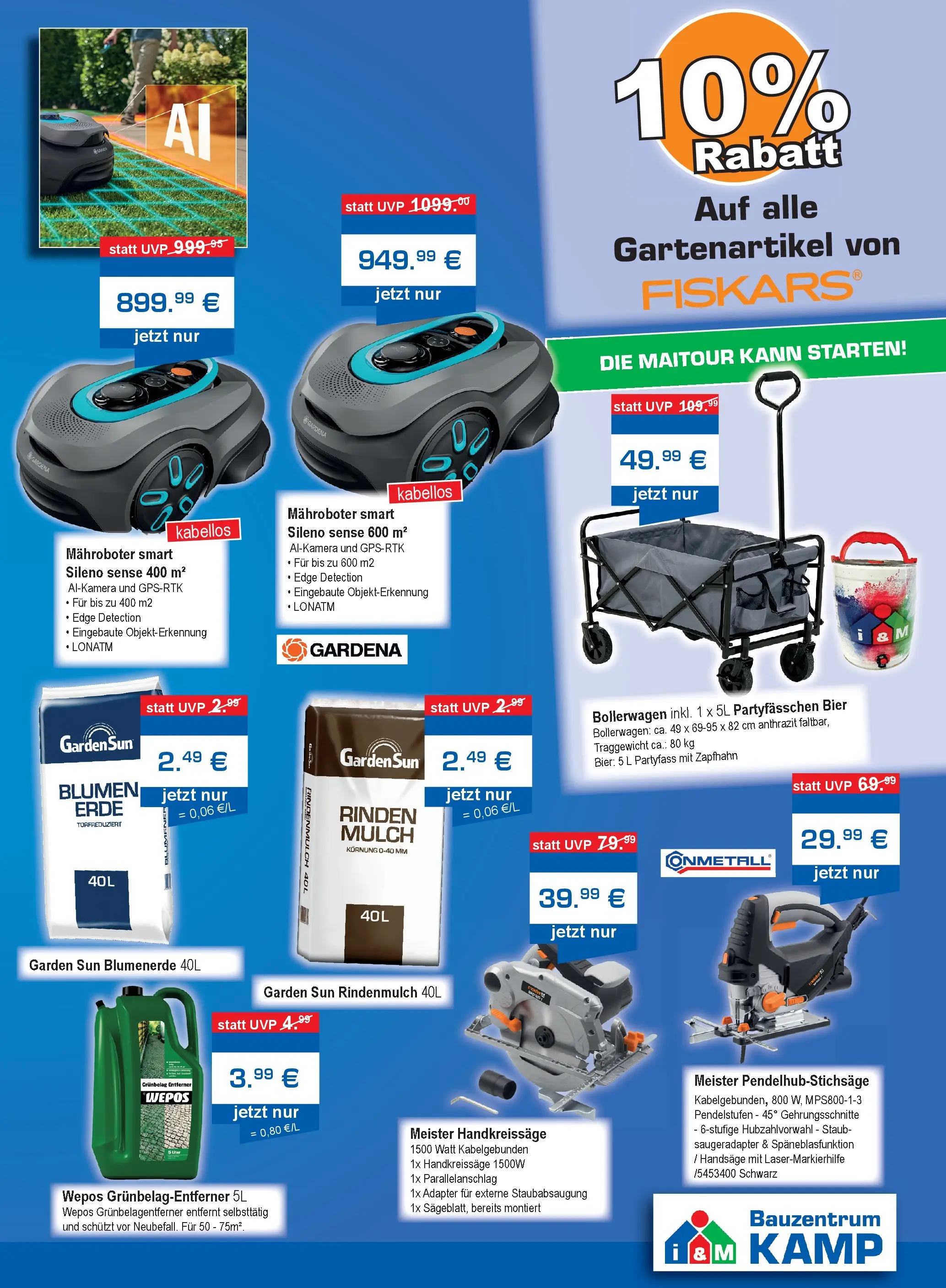 Angebote - i&M Bauzentrum Kamp: Frühlingsfest (ab 23.04.2026) zum Blättern | Seite: 3 | Produkte: Rindenmulch, Adapter, Bier, Blumenerde