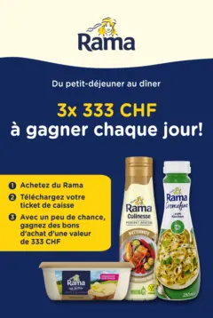 Angebote - Rama: gagner 3x 333 CHF chaque jour! ab 07.04.2026 gültig