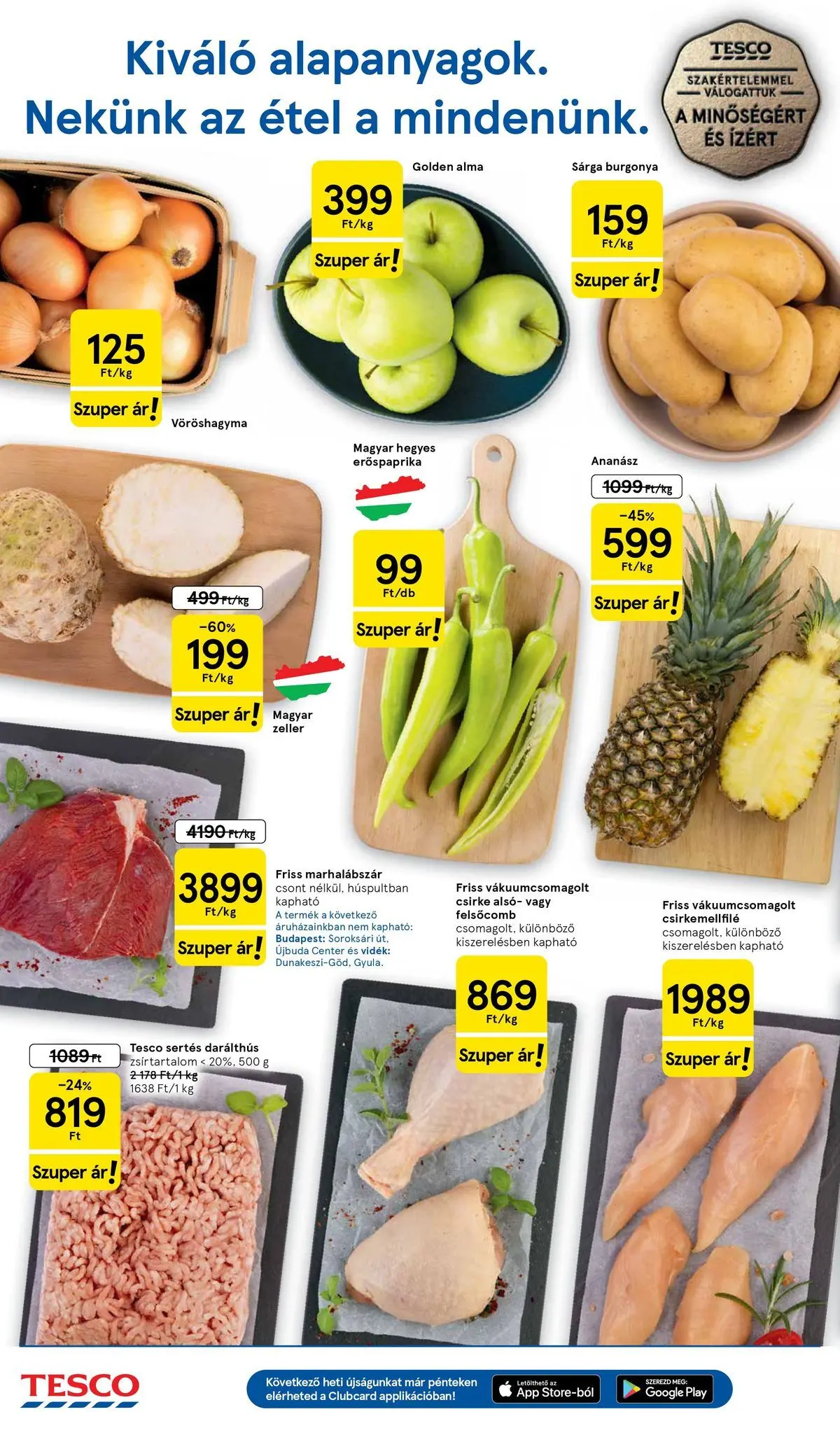 Tesco akciós újság - 2026.04.07.-tól - online | Oldal: 2 | Termékek: Burgonya, Vöröshagyma, Alma, Ananász