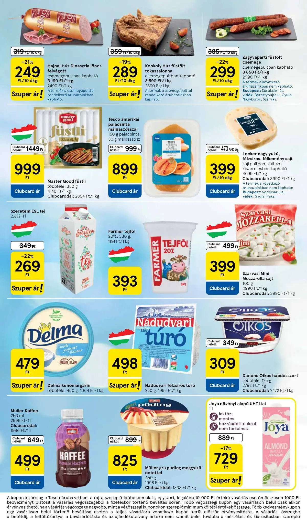 Tesco akciós újság - 2026.04.07.-tól - online | Oldal: 4 | Termékek: Mozzarella, Löncs, Tokaszalonna, Túró