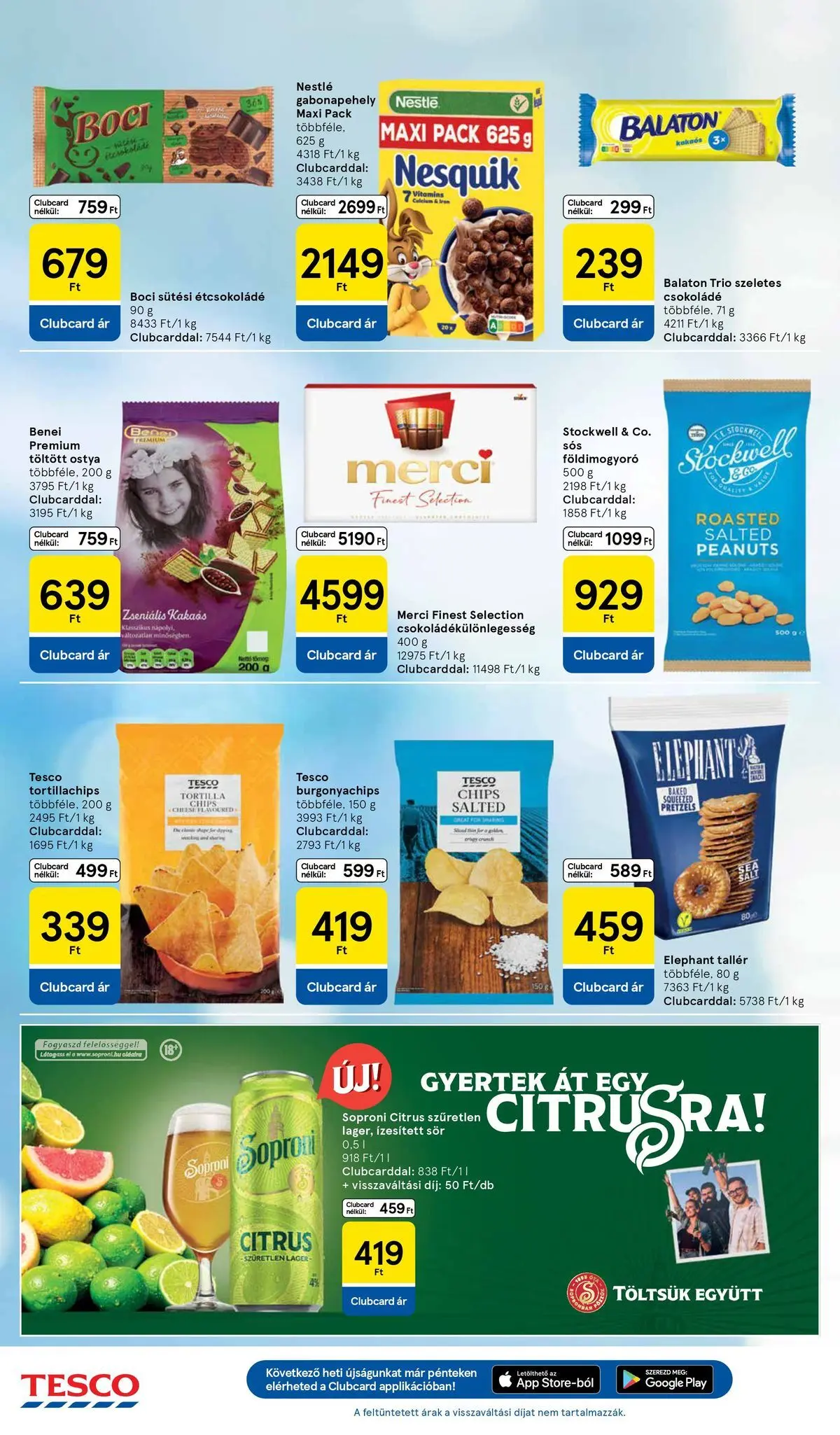 Tesco akciós újság - 2026.04.07.-tól - online | Oldal: 20 | Termékek: Chips, Tortilla, Étcsokoládé, Sör