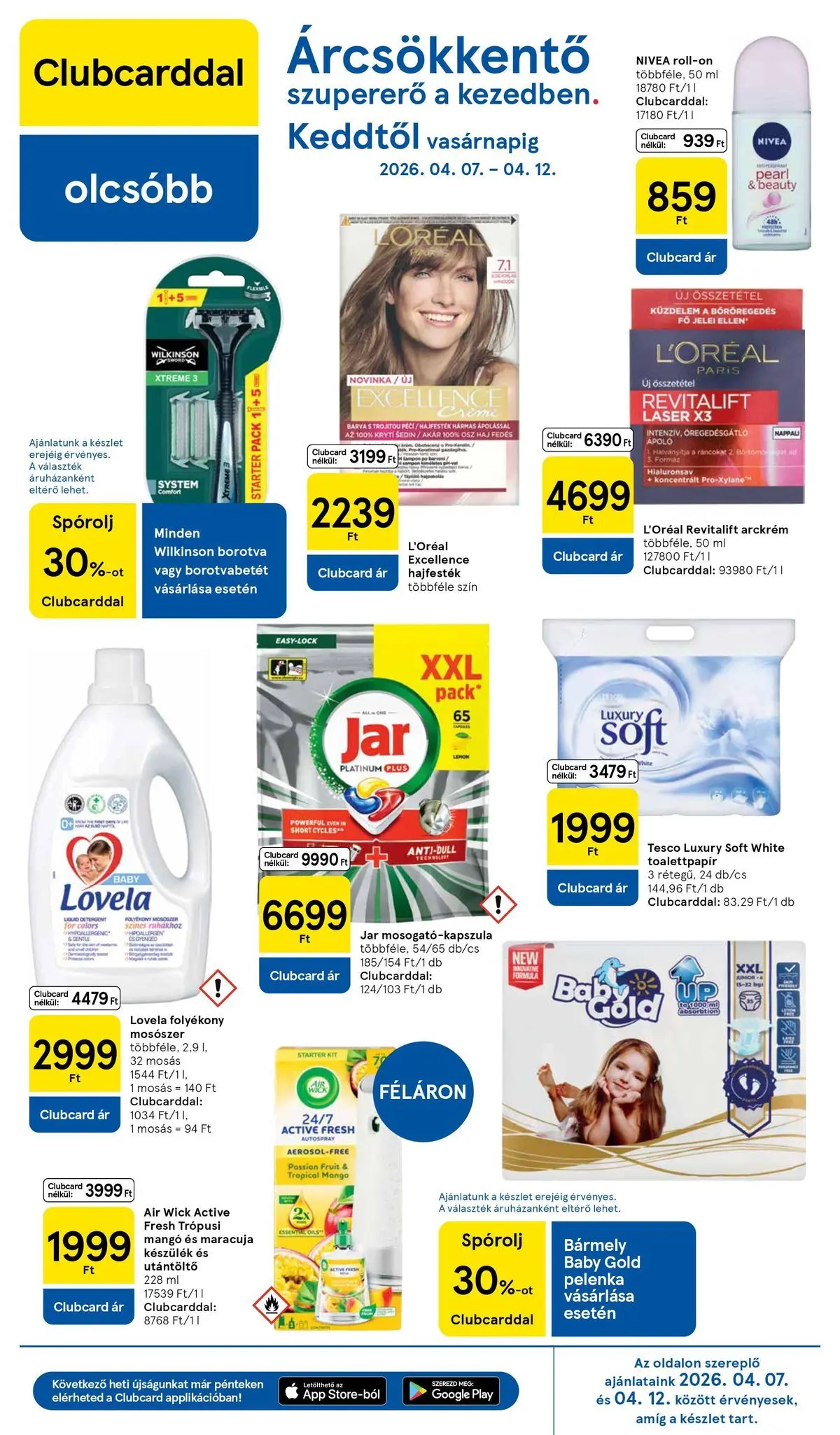 Tesco akciós újság - 2026.04.07.-tól - online | Oldal: 23 | Termékek: Borotvabetét, Arckrém, Borotva, Hajfesték