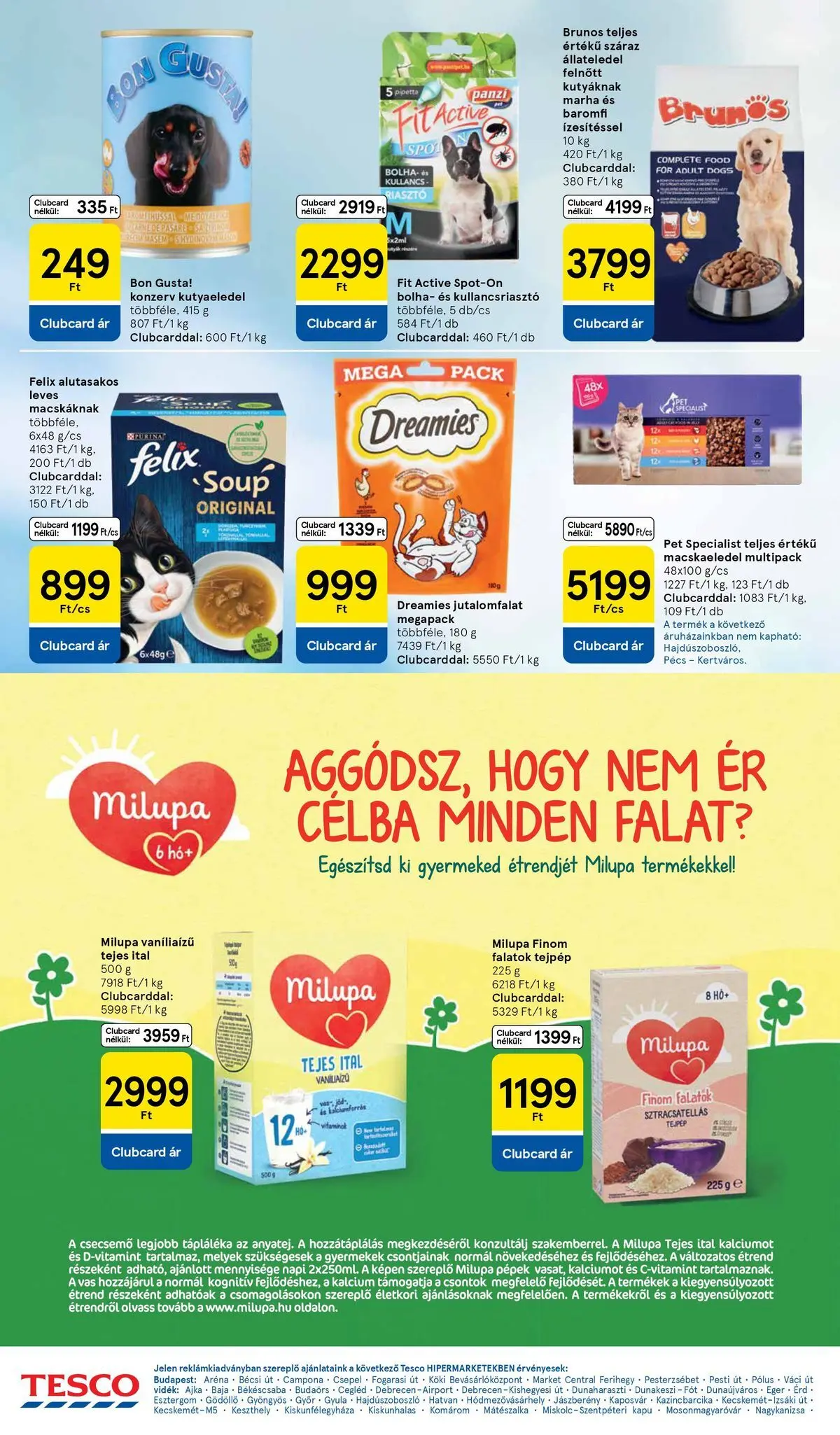 Tesco akciós újság - 2026.04.07.-tól - online | Oldal: 26 | Termékek: Macskaeledel, Kutyaeledel, Kullancsriasztó, Riasztó