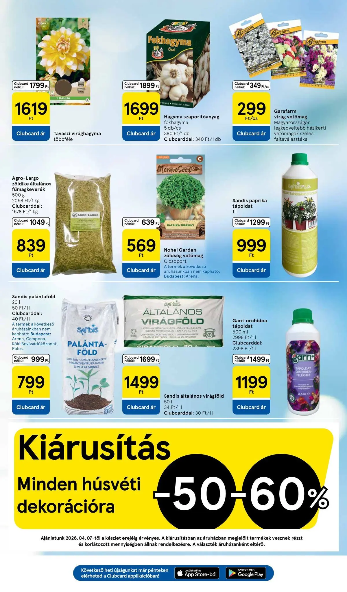 Tesco akciós újság - 2026.04.07.-tól - online | Oldal: 31 | Termékek: Fokhagyma, Tápoldat, Virágföld, Sör