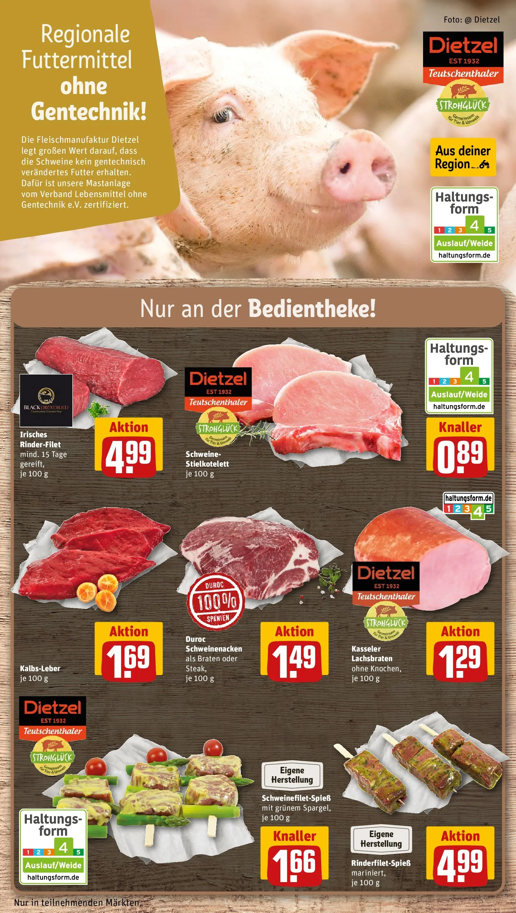 REWE Prospekt ab 12.04.2026 zum Blättern » Angebote | Seite: 8 | Produkte: Rinderfilet, Schweinenacken, Kalbsleber