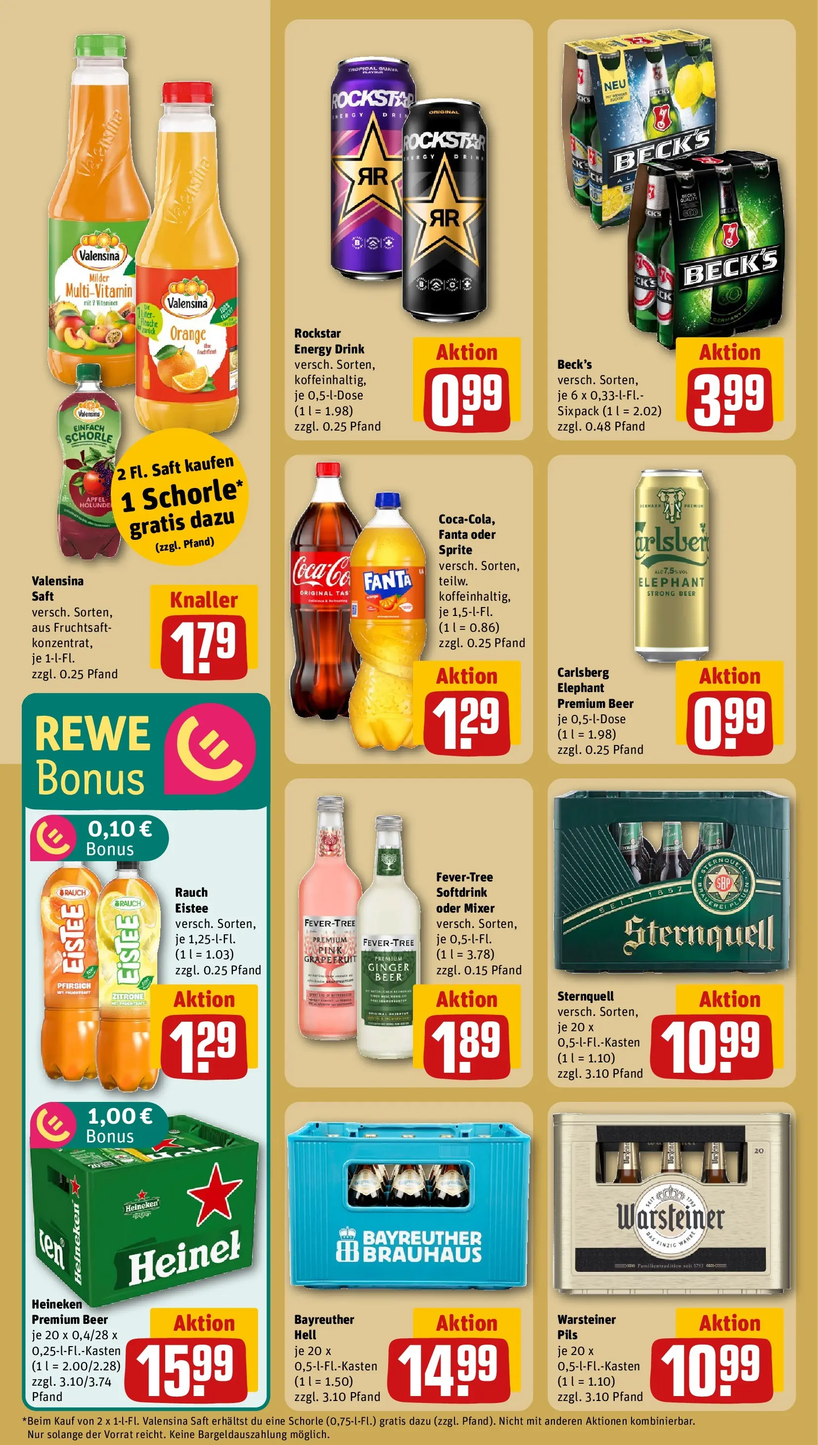 REWE Prospekt ab 12.04.2026 zum Blättern » Angebote | Seite: 22 | Produkte: Bayreuther hell, Energy, Valensina, Grapefruit