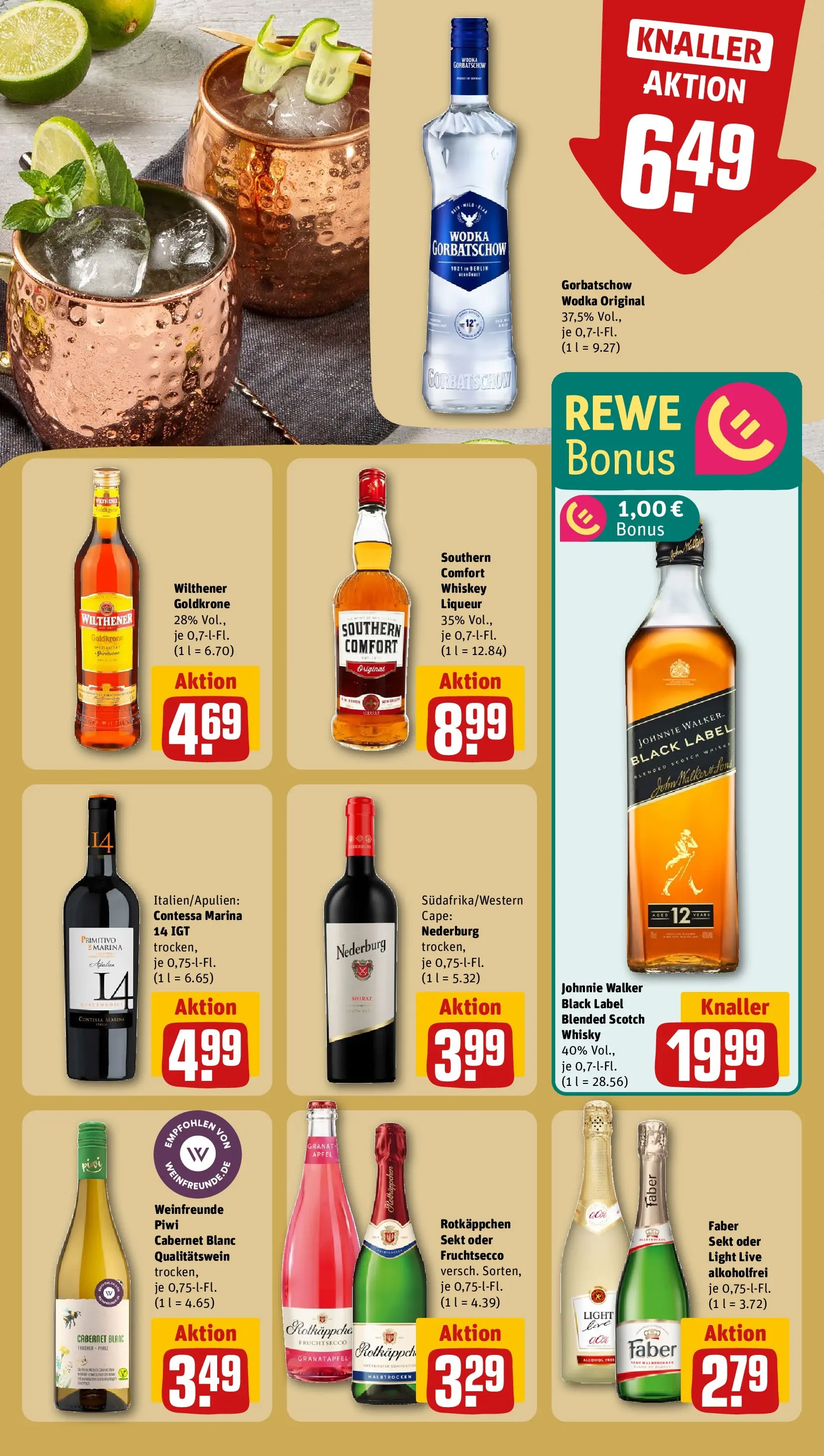 REWE Prospekt ab 12.04.2026 zum Blättern » Angebote | Seite: 23 | Produkte: Granatapfel, Southern comfort, Rotkäppchen, Wodka