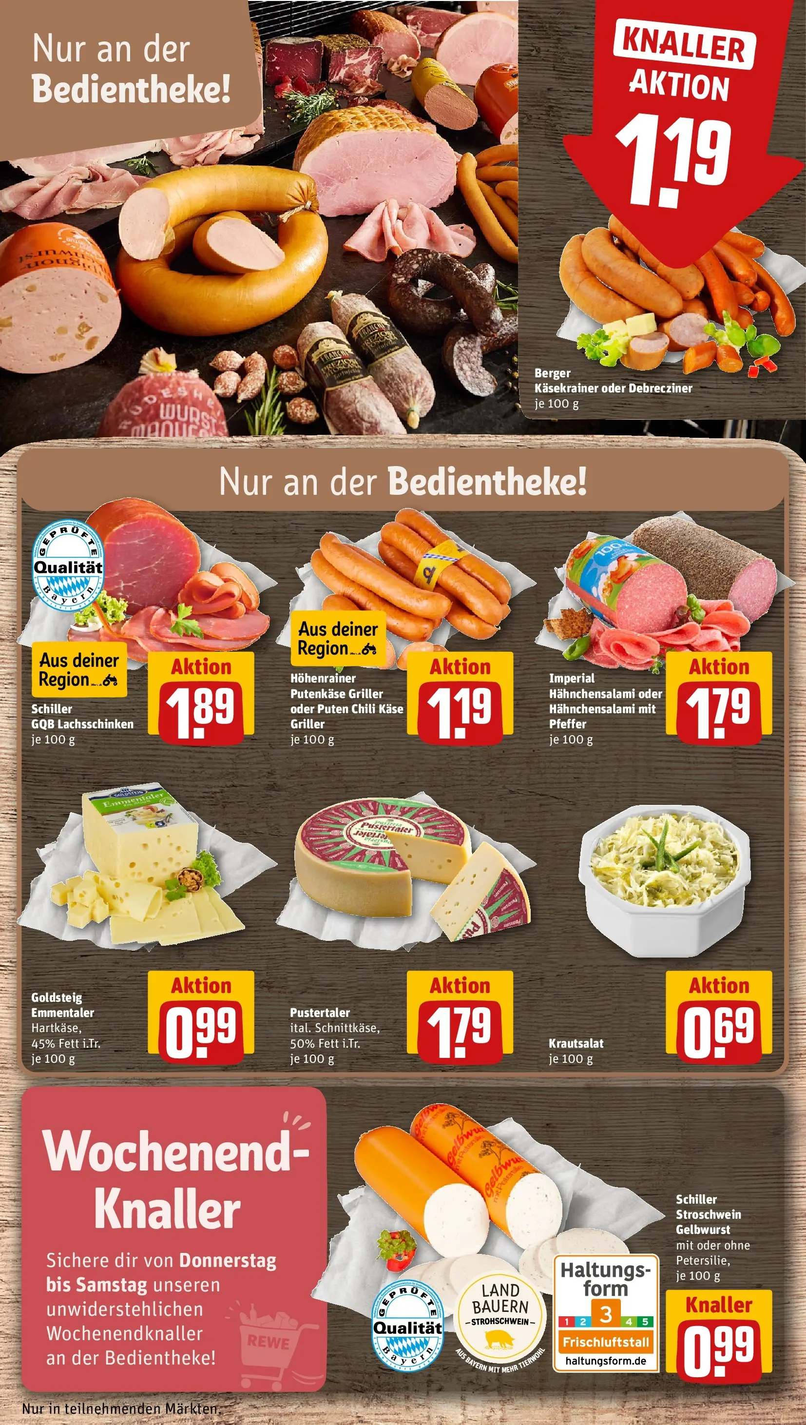 REWE Prospekt ab 12.04.2026 zum Blättern » Angebote | Seite: 9 | Produkte: Käse, Wurst, Salami, Griller