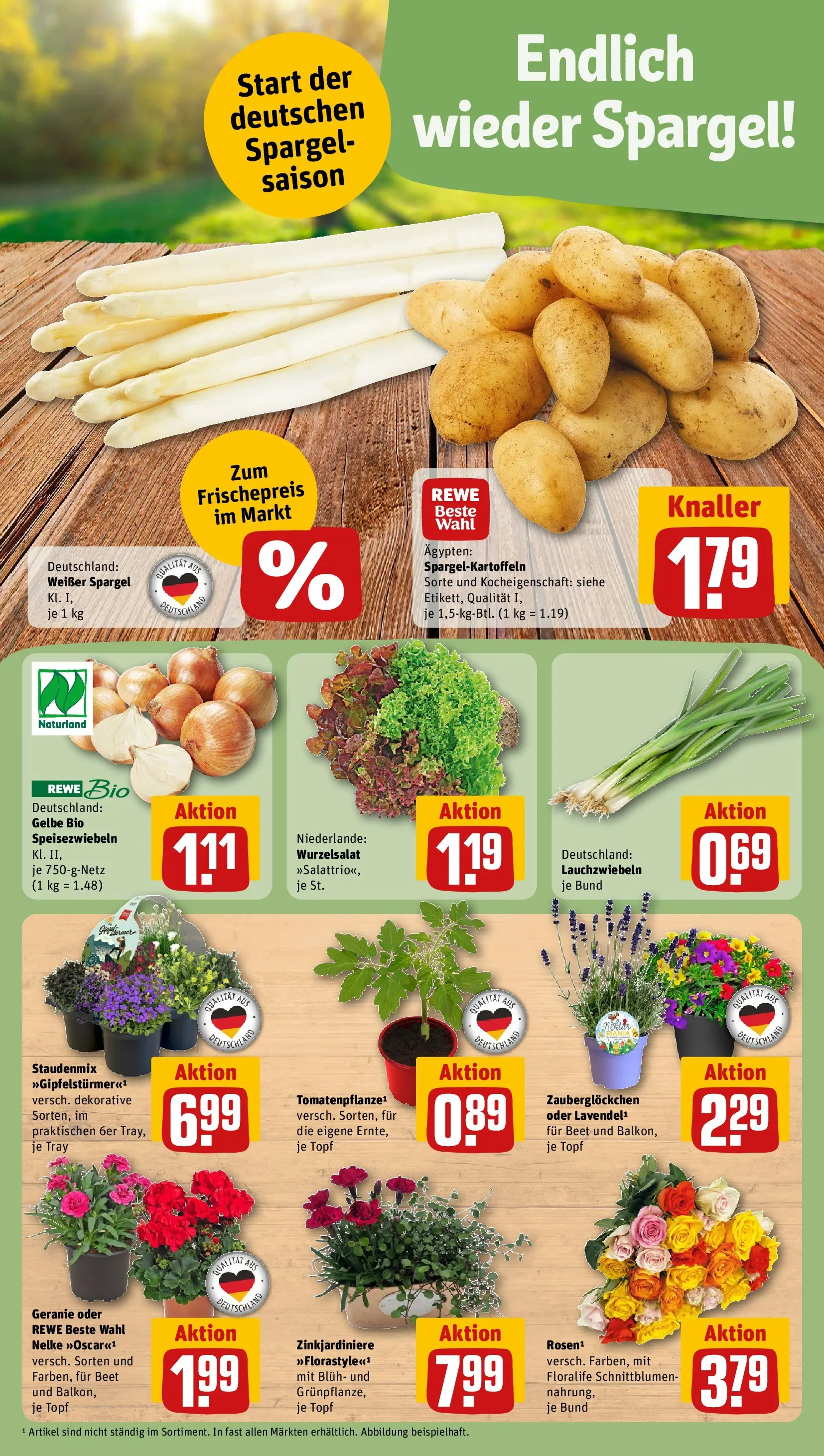 REWE Prospekt ab 12.04.2026 zum Blättern » Angebote | Seite: 5 | Produkte: Spargel, Lavendel