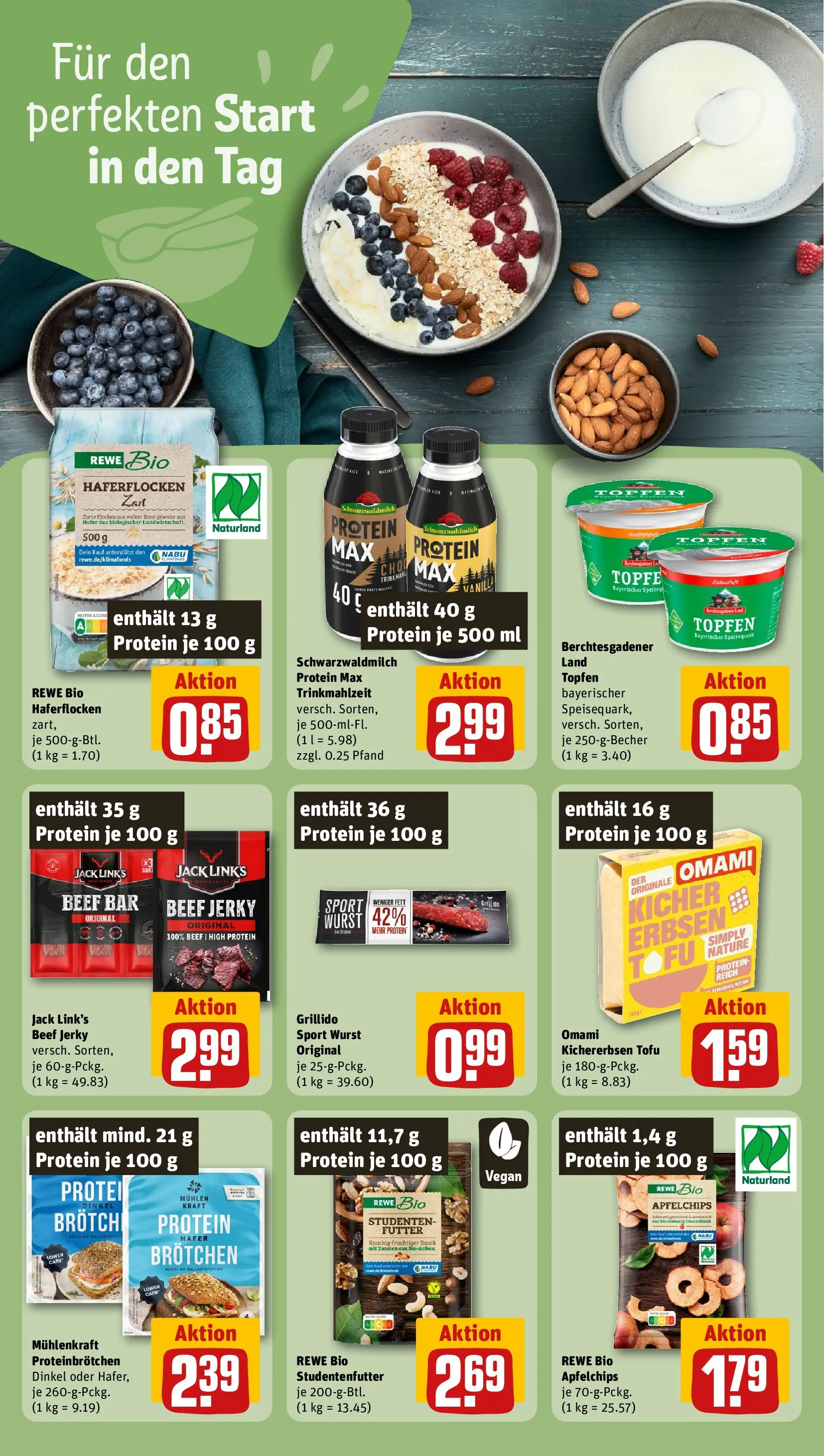 REWE Prospekt ab 12.04.2026 zum Blättern » Angebote | Seite: 21 | Produkte: Quark, Wurst, Chips, Speisequark