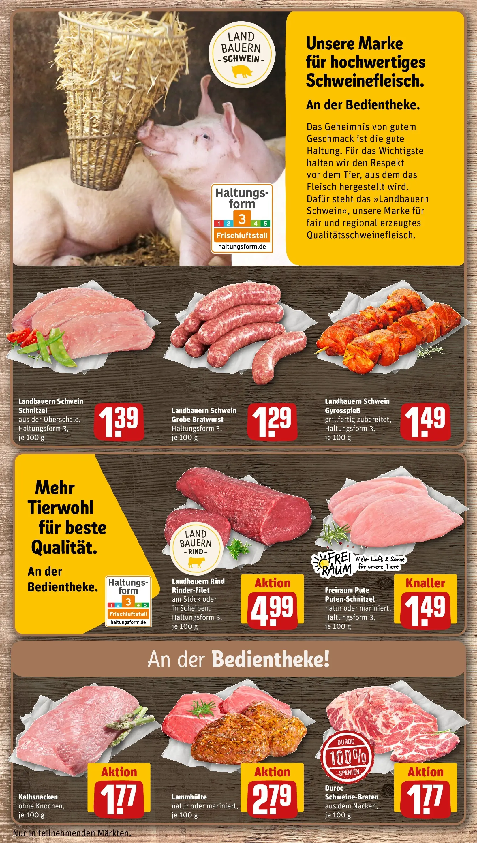 REWE Prospekt ab 13.04.2026 zum Blättern » Angebote | Seite: 8 | Produkte: Rinderfilet, Bratwurst, Gyros, Putenschnitzel