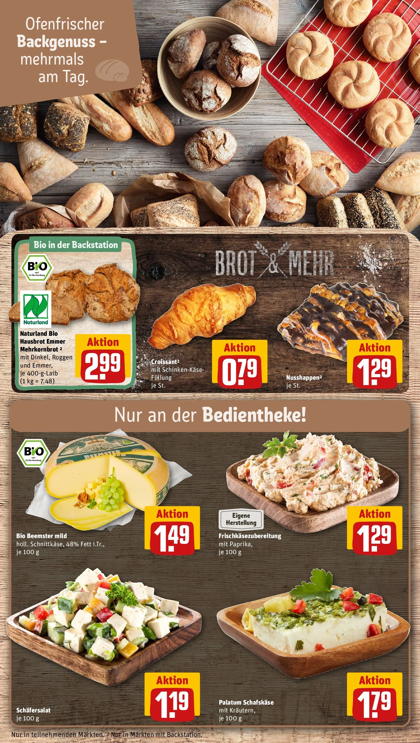 REWE Prospekt ab 12.04.2026 zum Blättern » Angebote | Seite: 9 | Produkte: Croissant, Brot, Schafskase