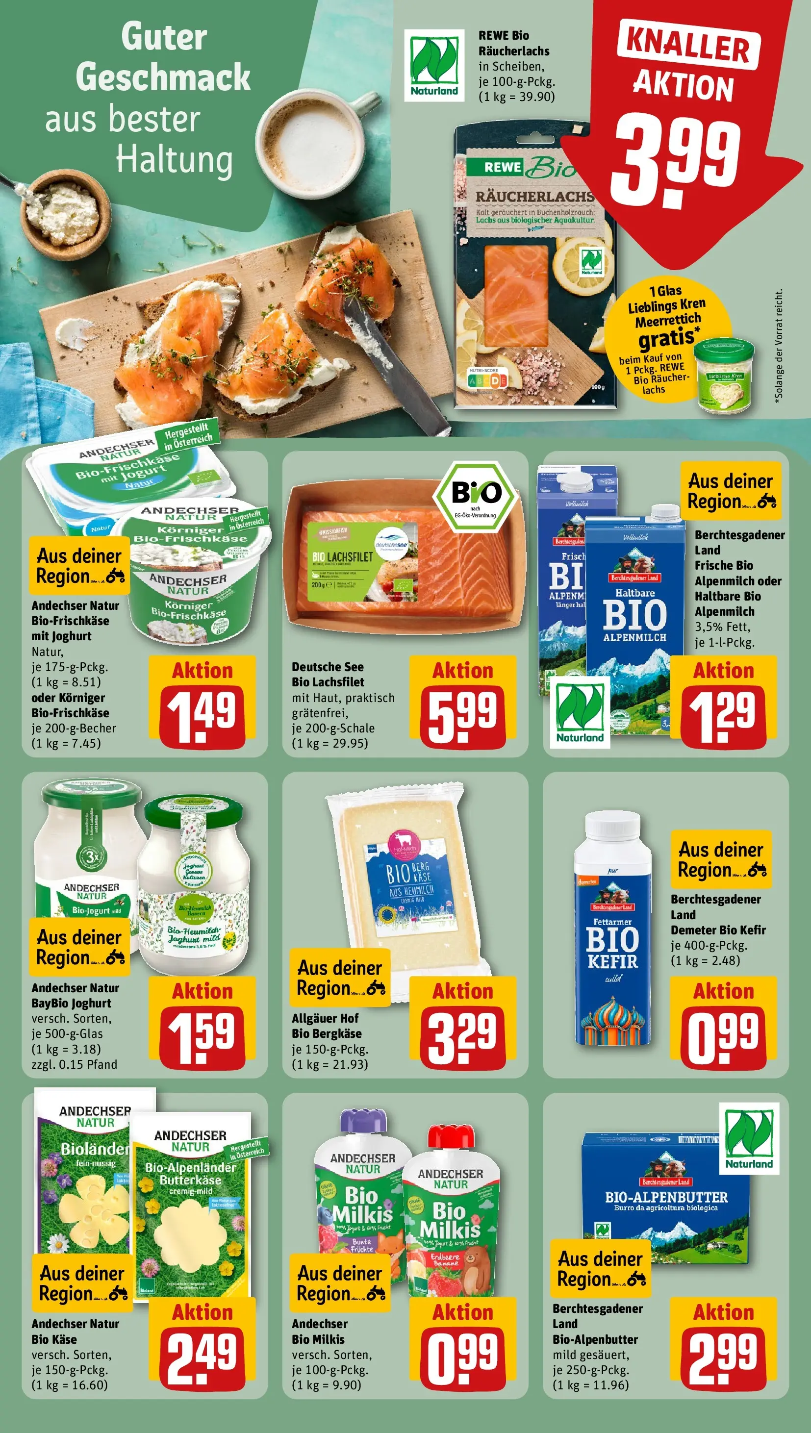 REWE Prospekt ab 12.04.2026 zum Blättern » Angebote | Seite: 17 | Produkte: Butter, Joghurt, Lachs, Räucherlachs