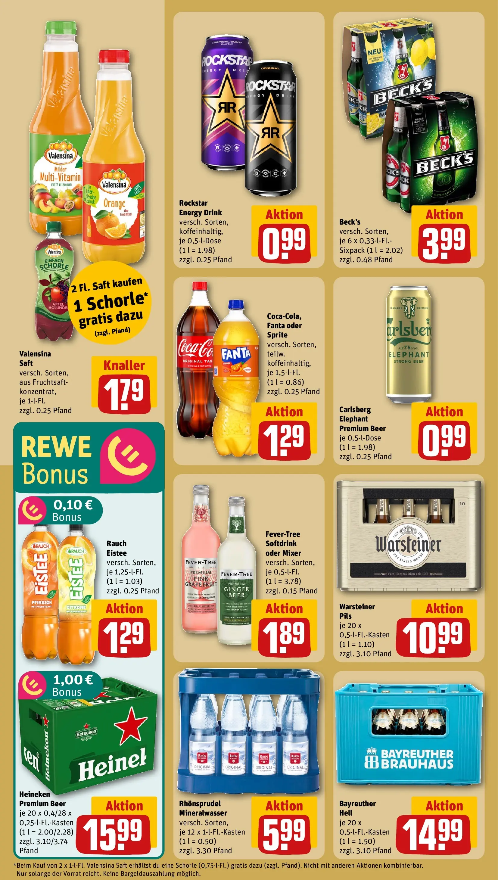 REWE Prospekt ab 12.04.2026 zum Blättern » Angebote | Seite: 22 | Produkte: Rockstar energy, Pils, Pfirsich, Saft