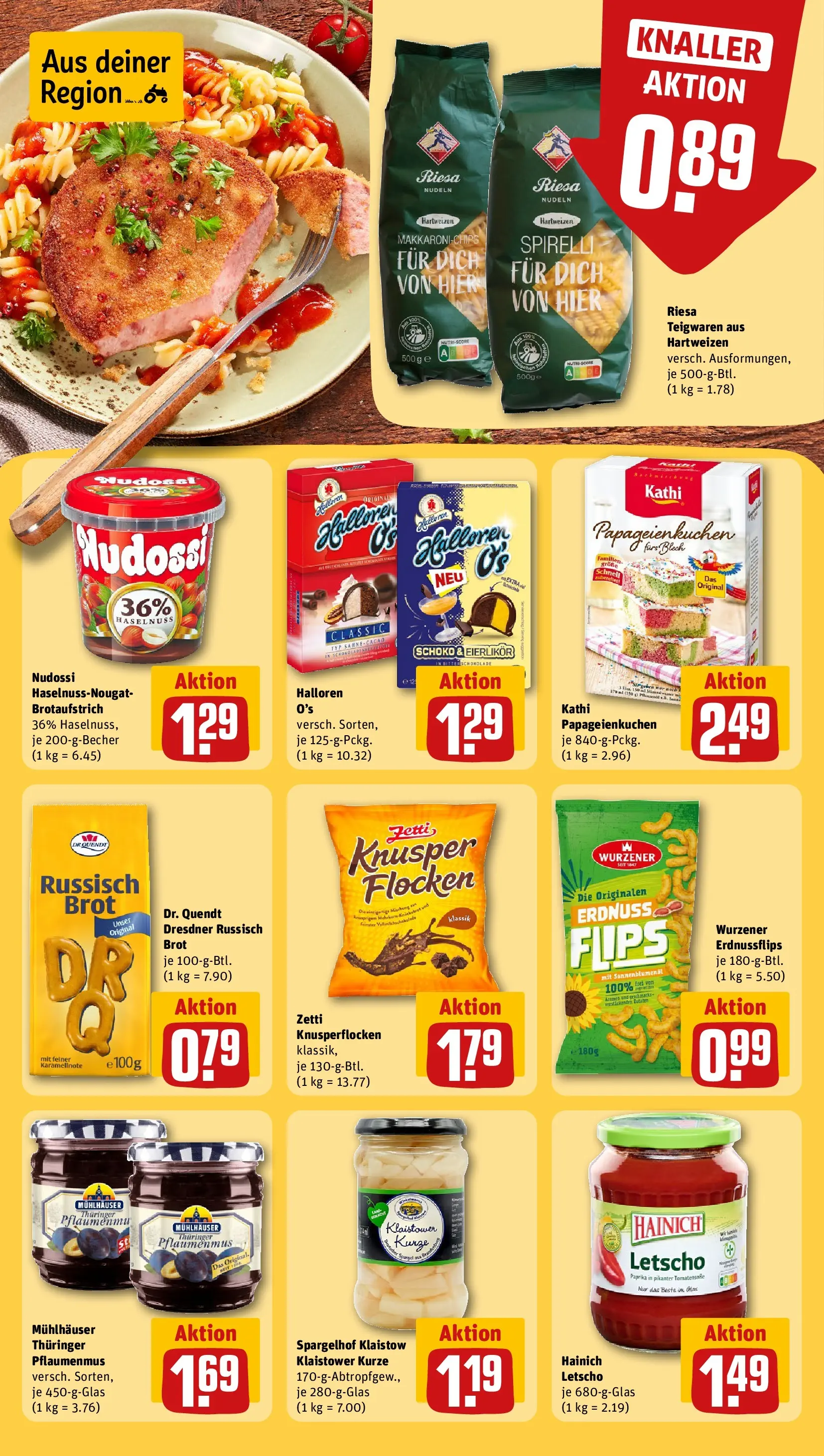 REWE Prospekt ab 12.04.2026 zum Blättern » Angebote | Seite: 20 | Produkte: Paprika, Pasta, Brot, Flocken