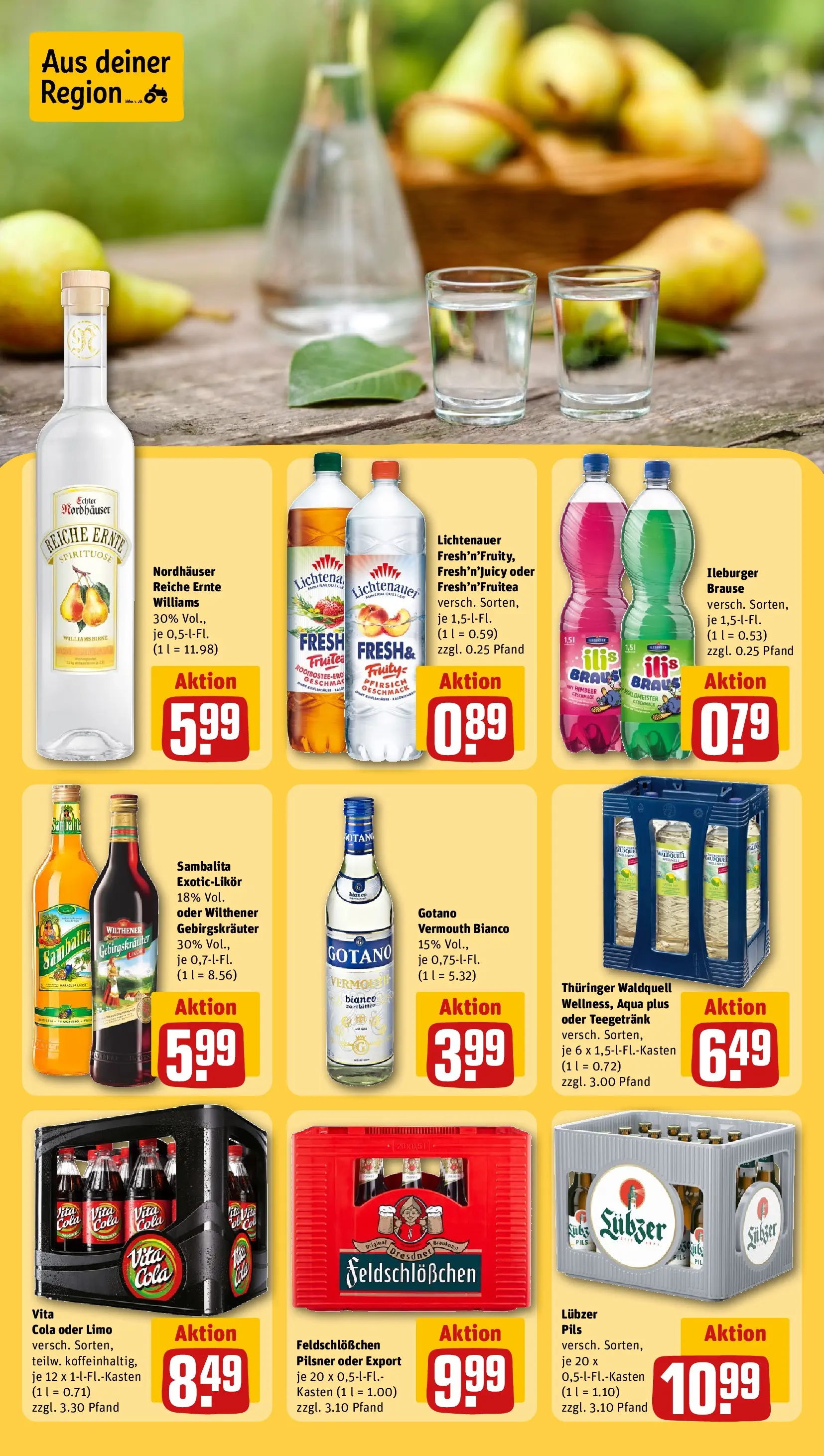 REWE Prospekt ab 12.04.2026 zum Blättern » Angebote | Seite: 21 | Produkte: Wilthener, Pils, Pfirsich, Vita cola