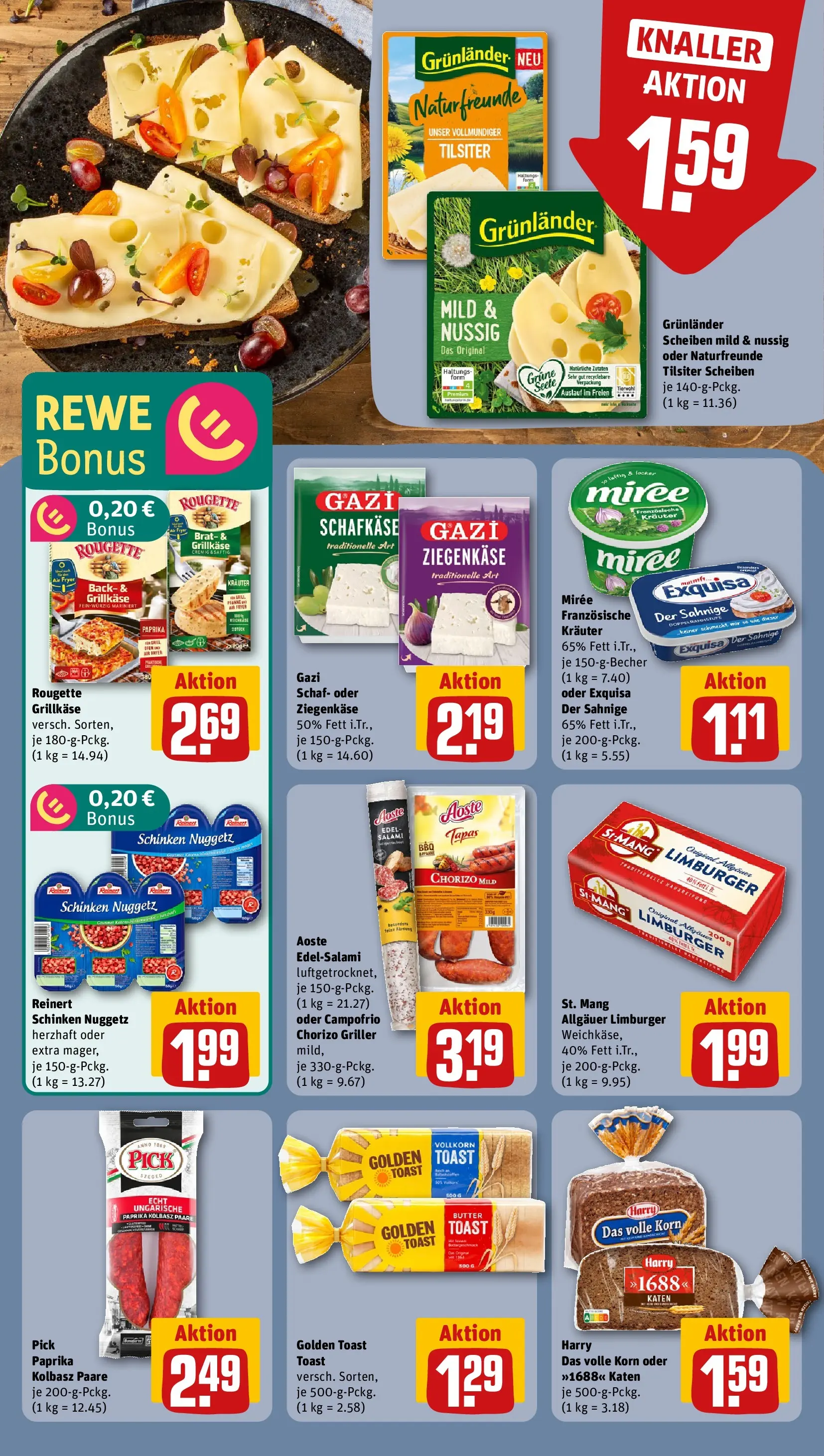 REWE Prospekt ab 12.04.2026 zum Blättern » Angebote | Seite: 14 | Produkte: Grill, Butter, Ziegenkäse, Paprika