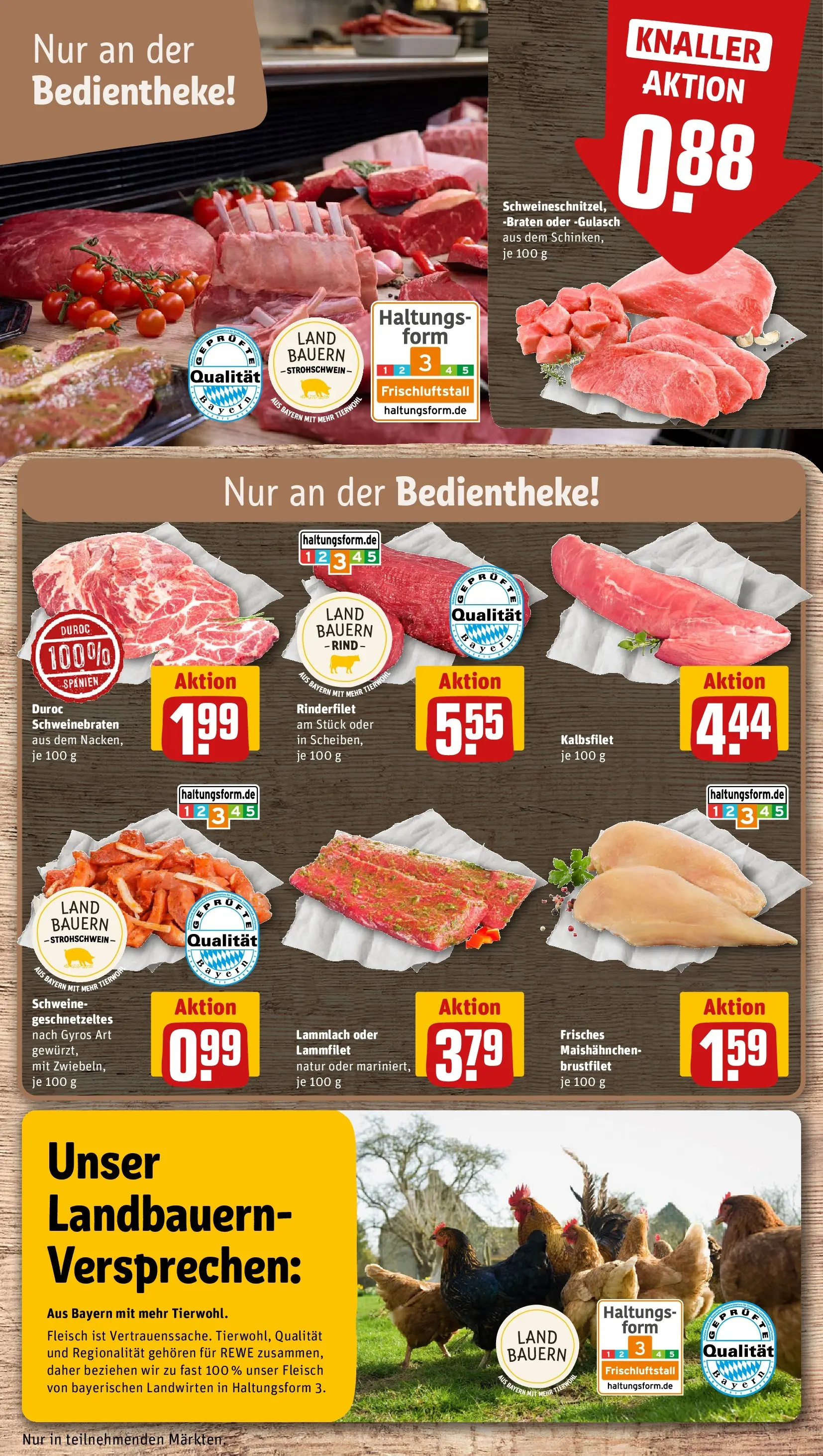 REWE Prospekt ab 12.04.2026 zum Blättern » Angebote | Seite: 8 | Produkte: Rinderfilet, Gyros, Zwiebeln, Gulasch