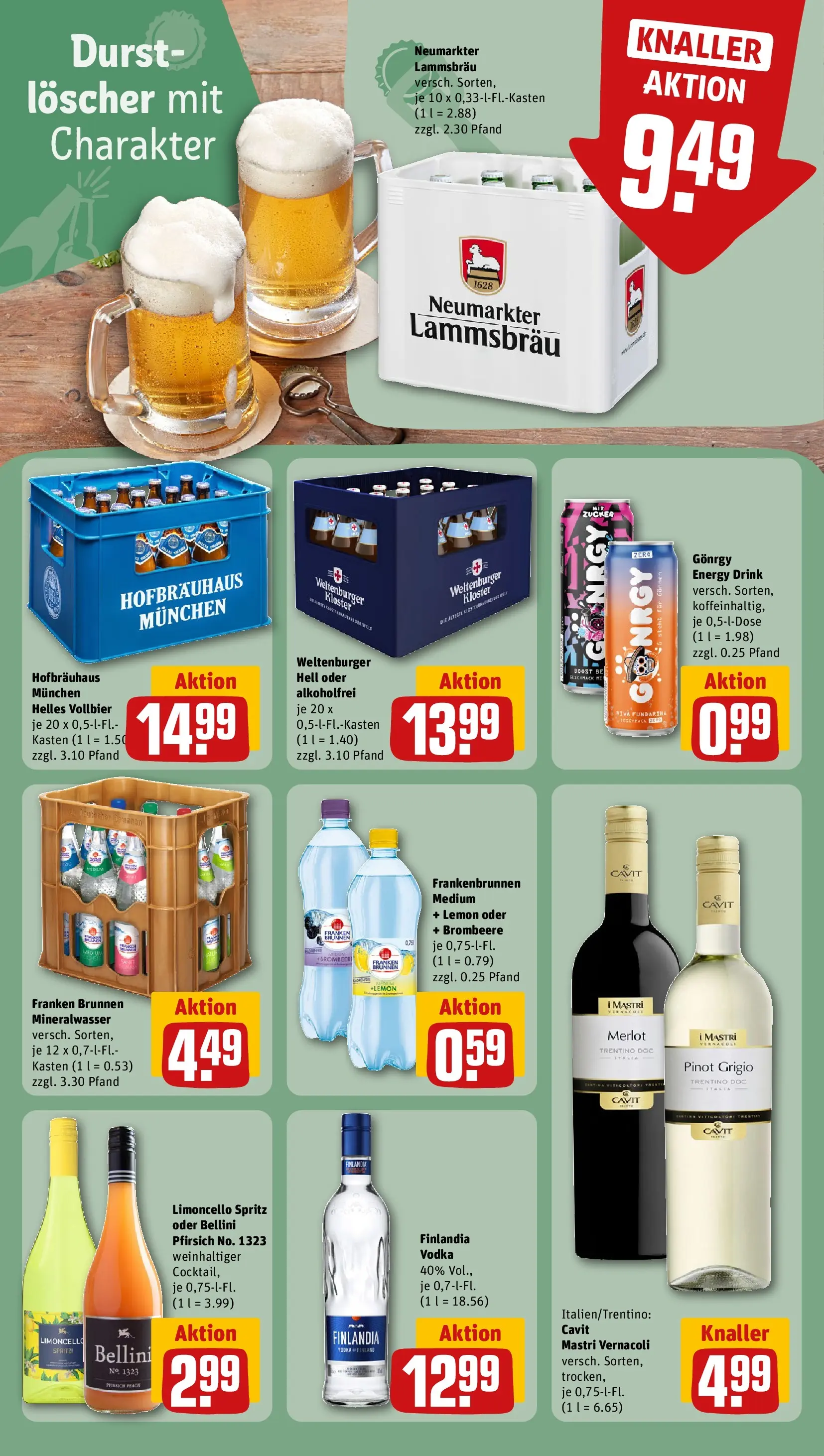 REWE Prospekt ab 12.04.2026 zum Blättern » Angebote | Seite: 19 | Produkte: Merlot, Pfirsich, Limoncello, Vodka