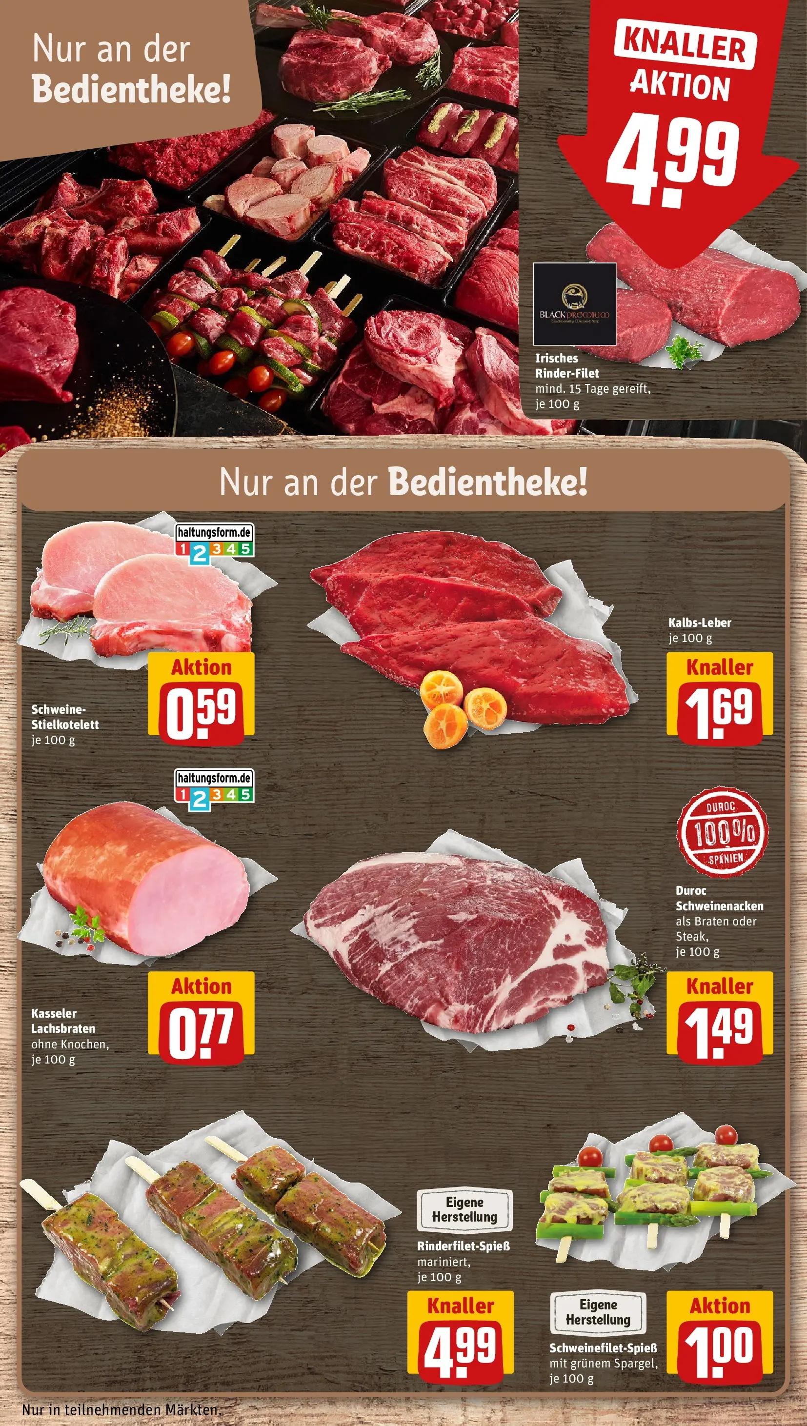 REWE Prospekt ab 12.04.2026 zum Blättern » Angebote | Seite: 8 | Produkte: Rinderfilet, Schweinenacken, Kalbsleber