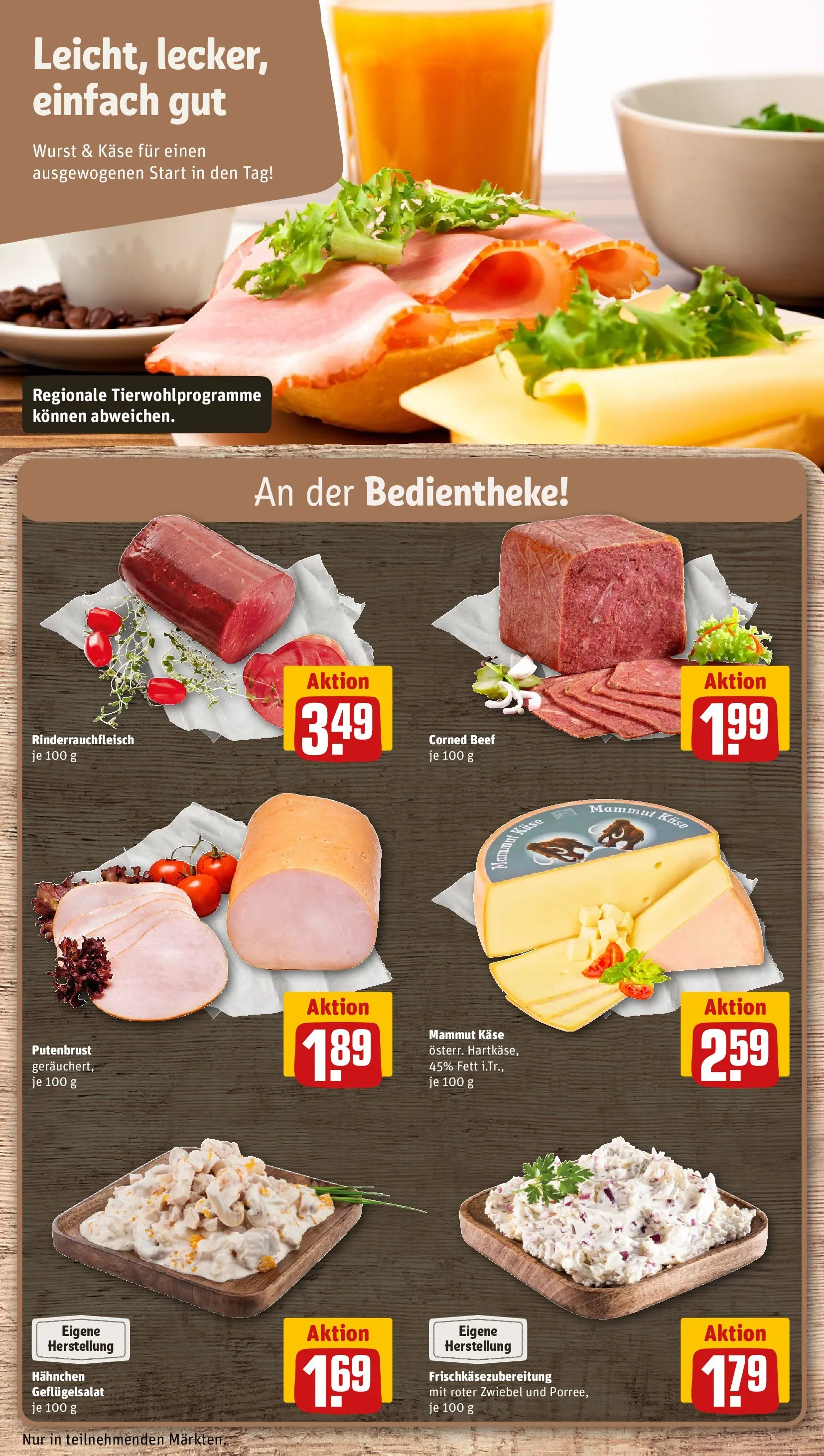 REWE Prospekt ab 12.04.2026 zum Blättern » Angebote | Seite: 9 | Produkte: Hahnchen, Käse, Wurst