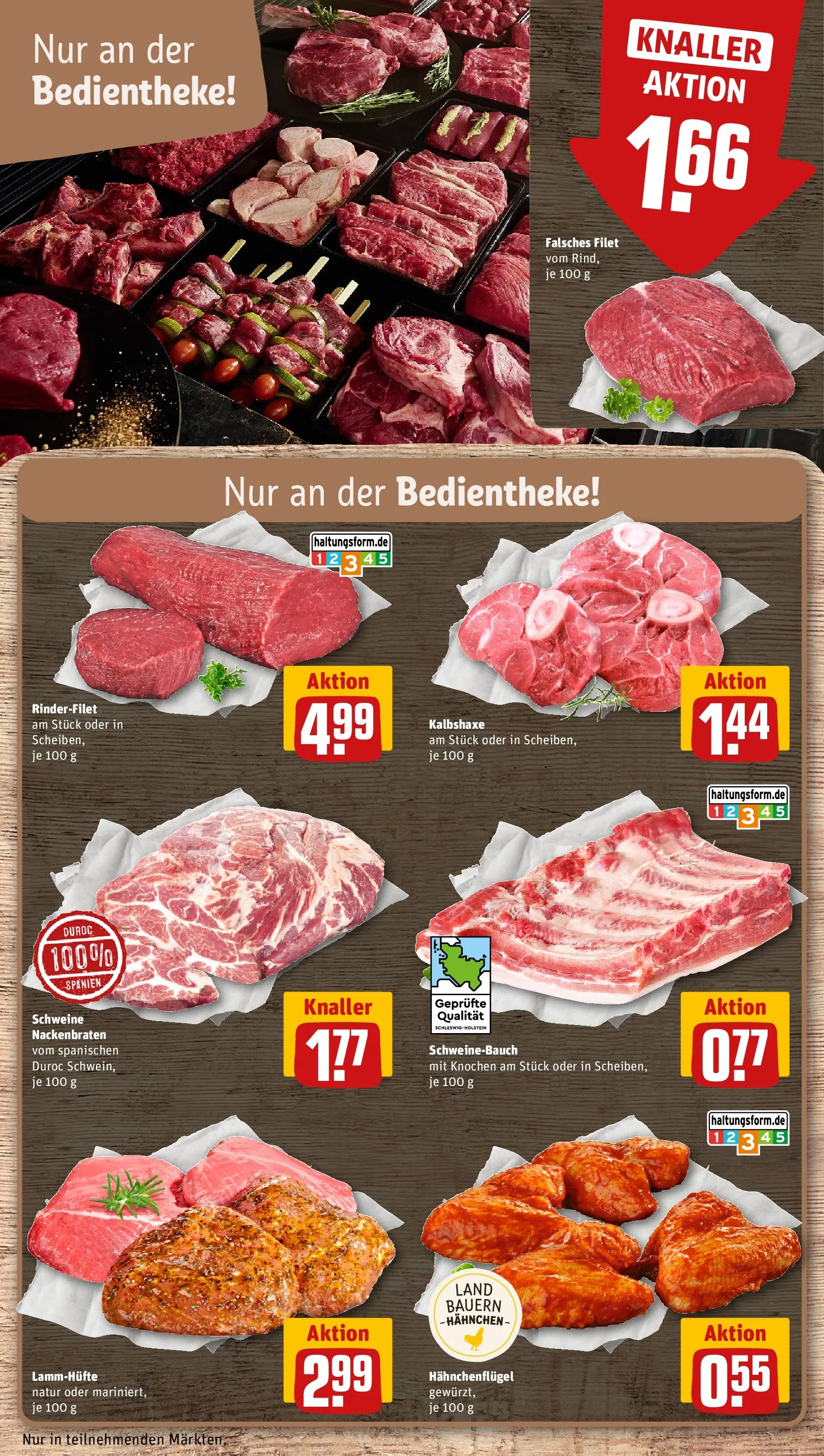 REWE Prospekt ab 12.04.2026 zum Blättern » Angebote | Seite: 8 | Produkte: Hahnchen, Rinderfilet, Schweinebauch