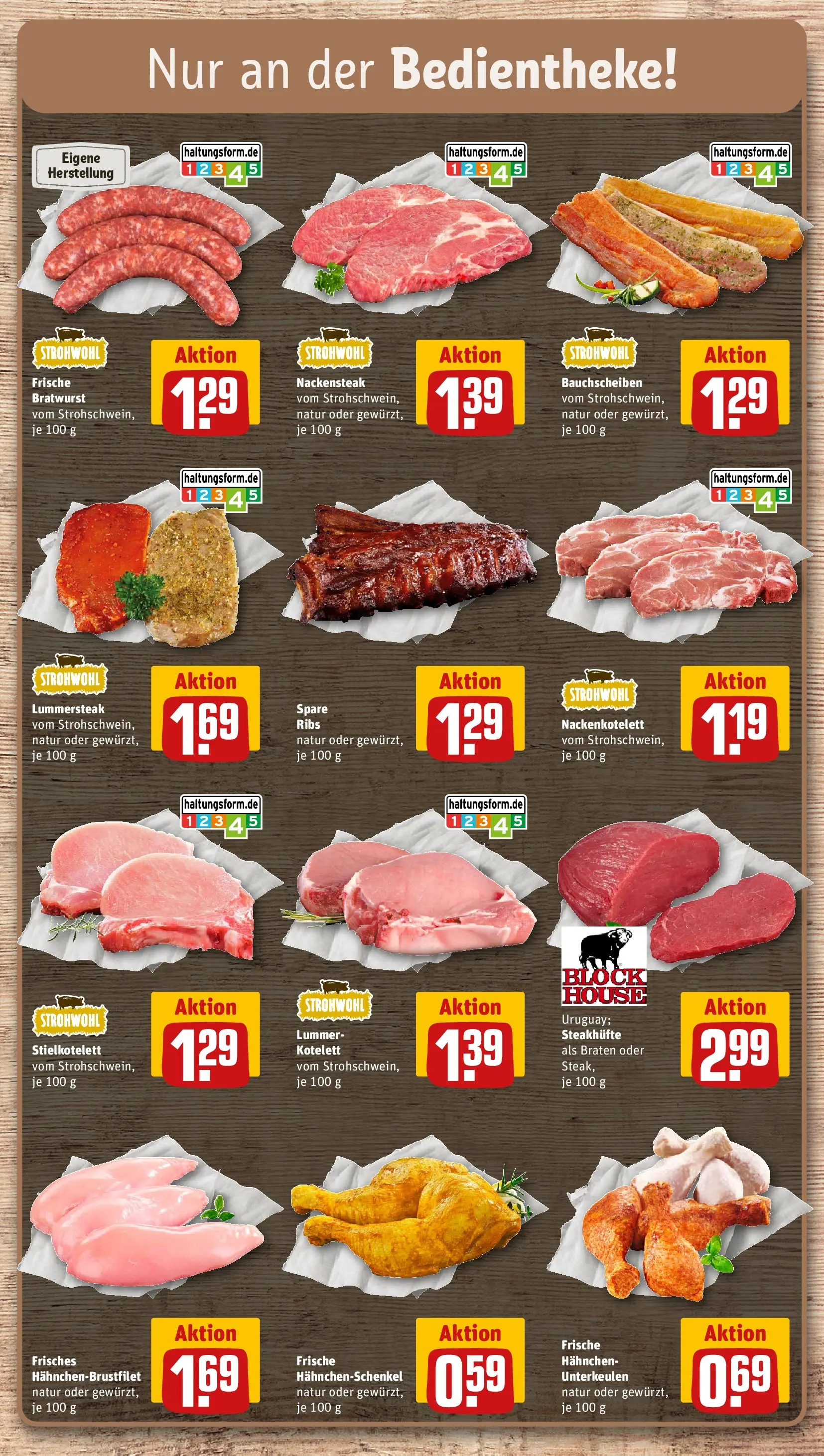 REWE Prospekt ab 12.04.2026 zum Blättern » Angebote | Seite: 6 | Produkte: Hahnchen, Hahnchenschenkel, Spare ribs, Steak