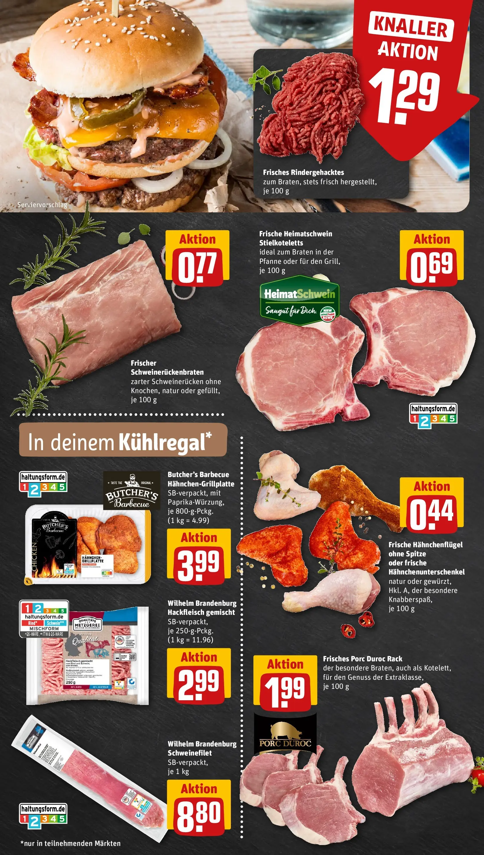 REWE Prospekt ab 12.04.2026 zum Blättern » Angebote | Seite: 6 | Produkte: Hahnchen, Schweinefilet, Schweinerucken, Hackfleisch