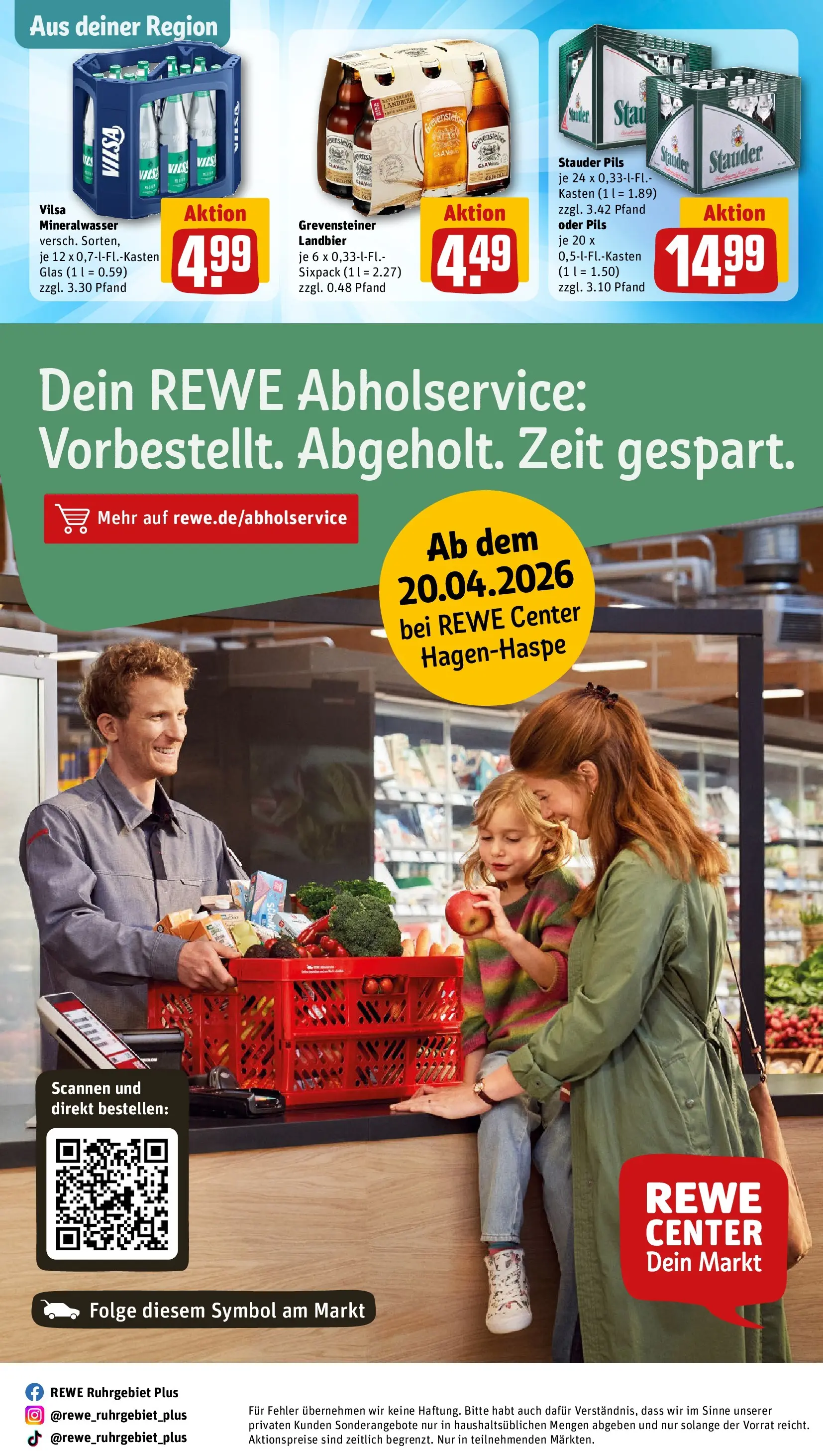 REWE Prospekt ab 12.04.2026 zum Blättern » Angebote | Seite: 30 | Produkte: Pils, Mineralwasser