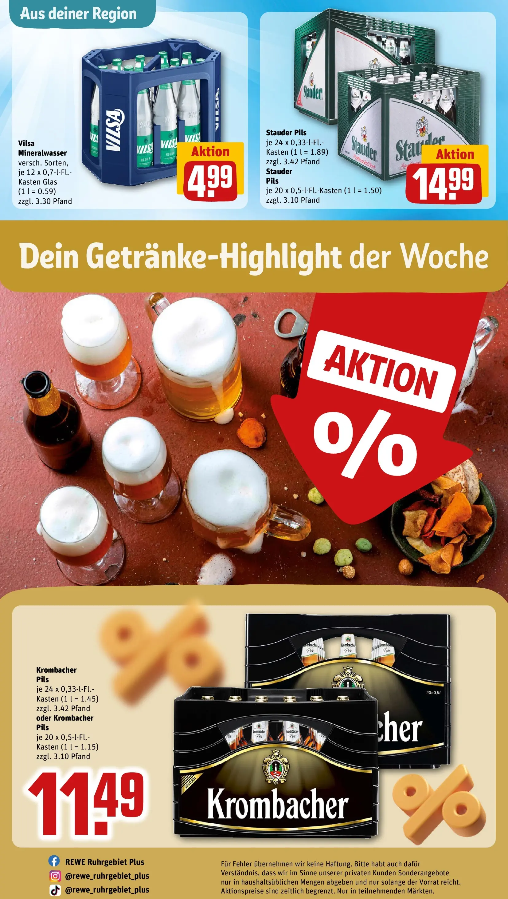 REWE Prospekt ab 12.04.2026 zum Blättern » Angebote | Seite: 29 | Produkte: Pils, Mineralwasser, Krombacher