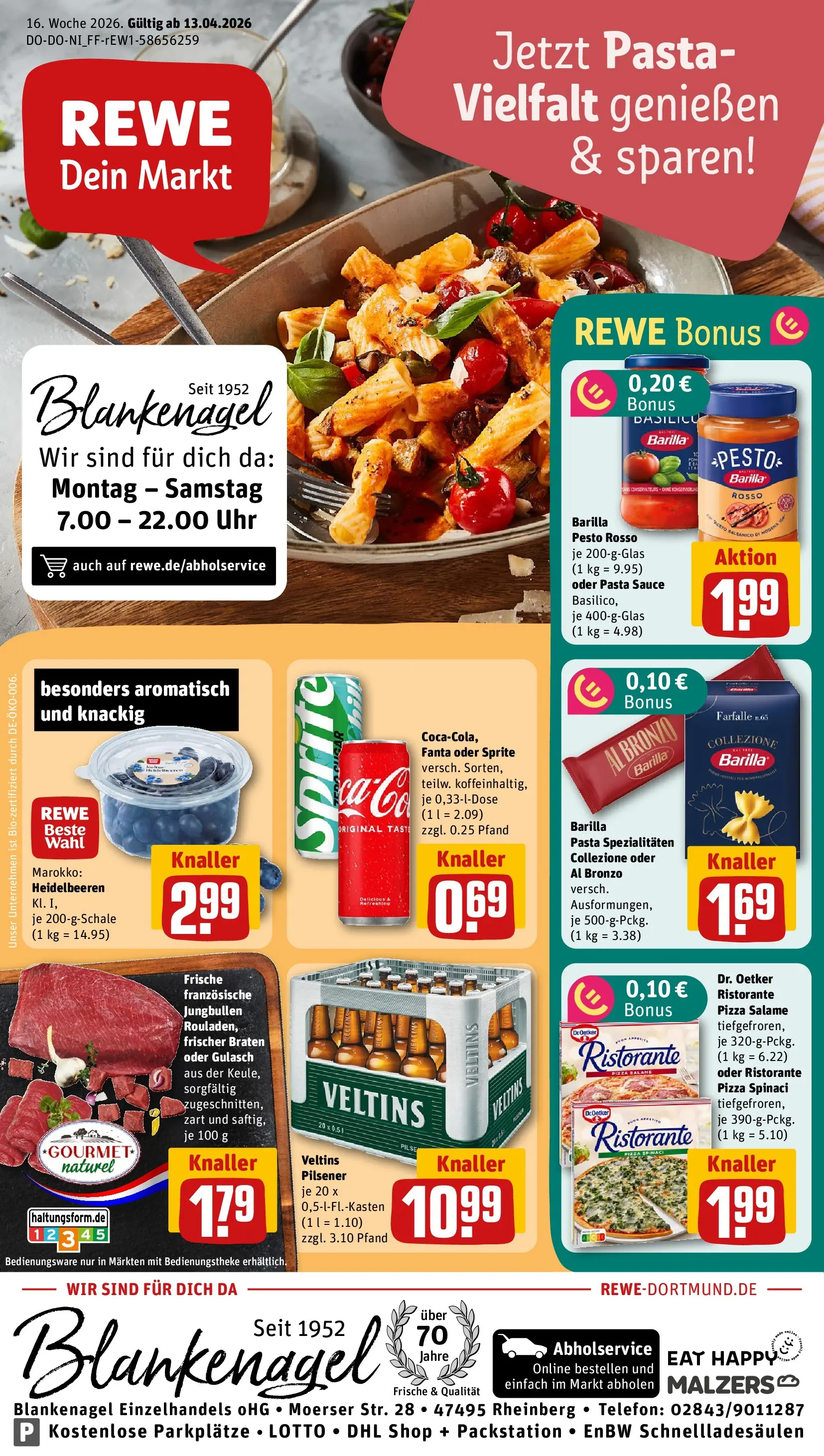 REWE Prospekt ab 12.04.2026 zum Blättern » Angebote | Seite: 3 | Produkte: Gulasch, Pizza, Uhr, Veltins