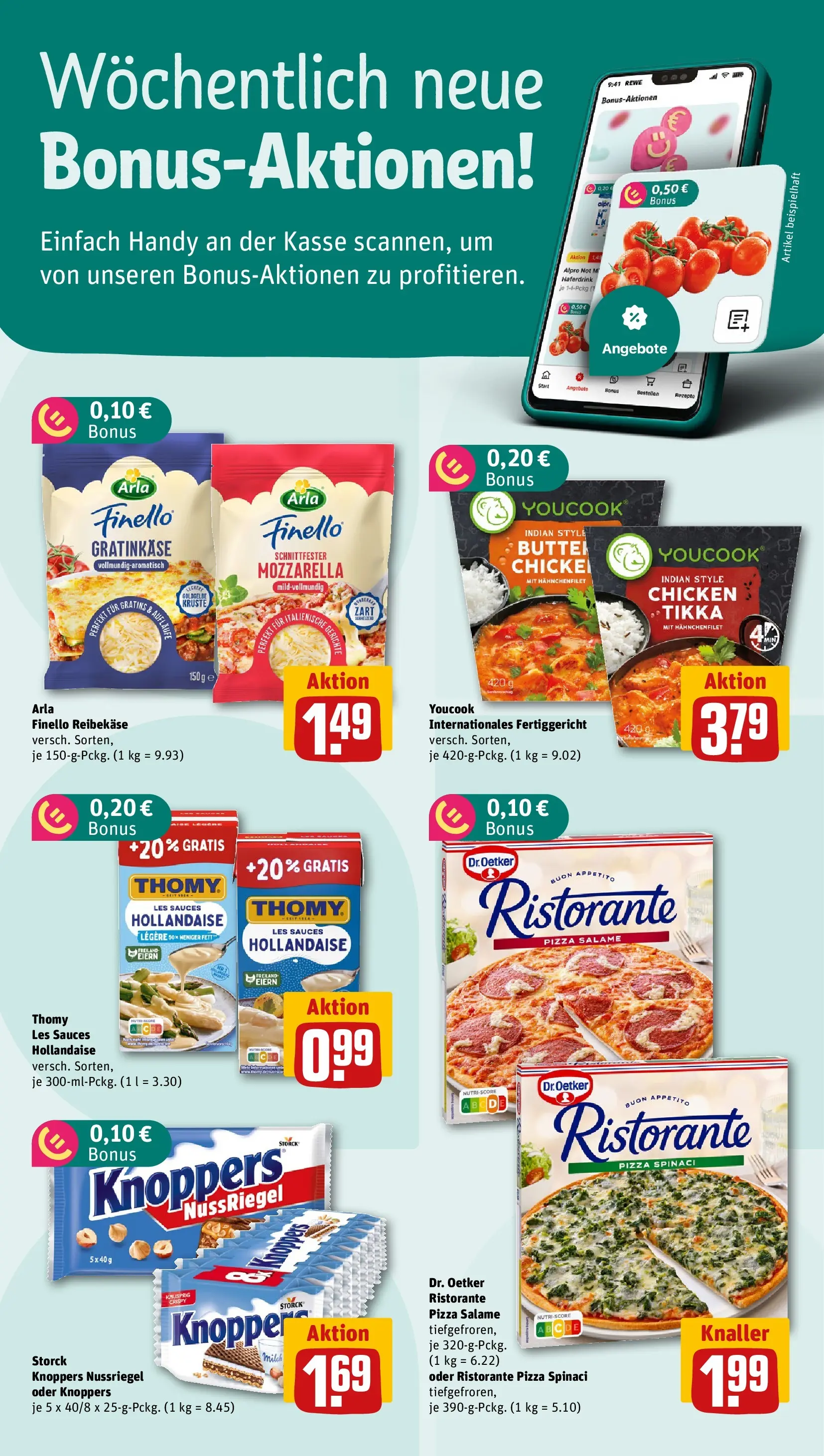REWE Prospekt ab 13.04.2026 zum Blättern » Angebote | Seite: 2 | Produkte: Youcook, Milch, Mozzarella, Reibekase