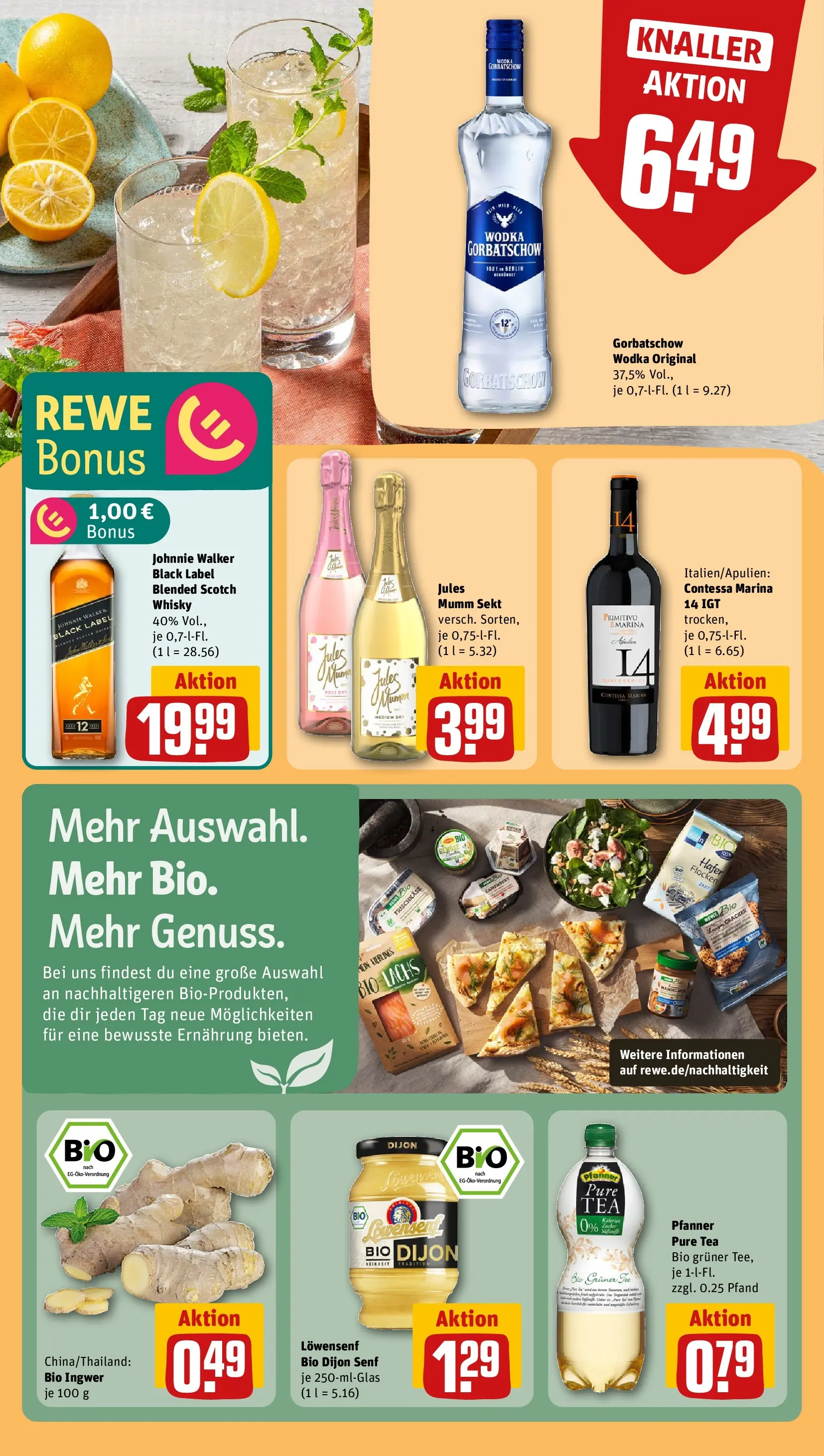 REWE Prospekt ab 13.04.2026 zum Blättern » Angebote | Seite: 17 | Produkte: Sekt, Gemüse, Wodka gorbatschow, Wodka