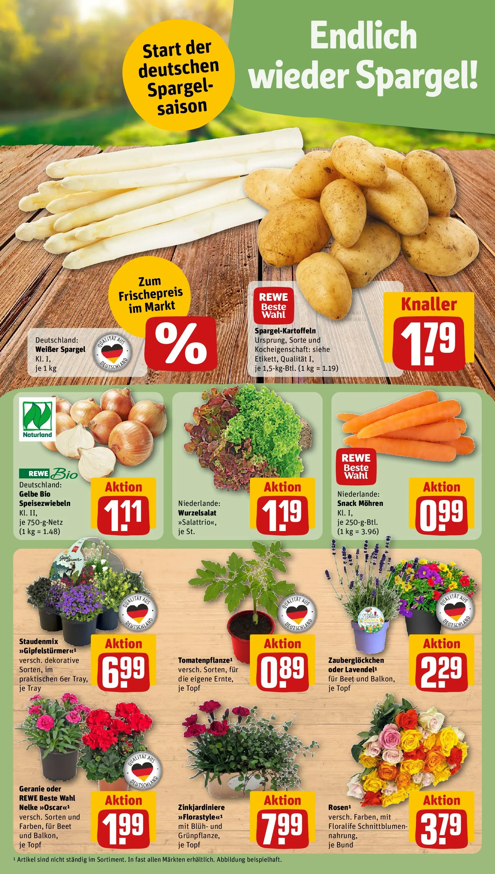 REWE Prospekt ab 12.04.2026 zum Blättern » Angebote | Seite: 5 | Produkte: Spargel, Mohren