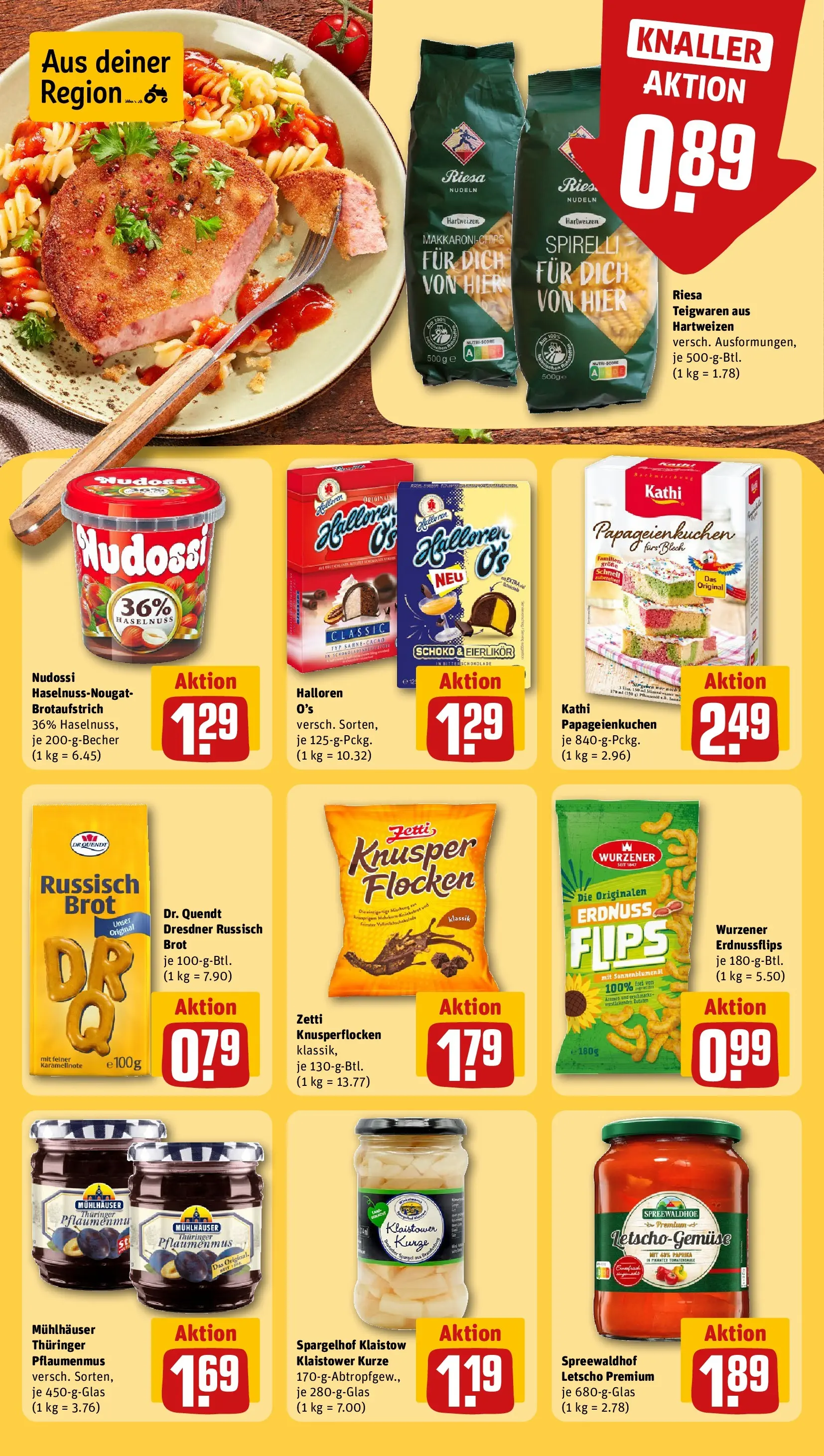 REWE Prospekt ab 12.04.2026 zum Blättern » Angebote | Seite: 14 | Produkte: Paprika, Pasta, Brot, Sahne