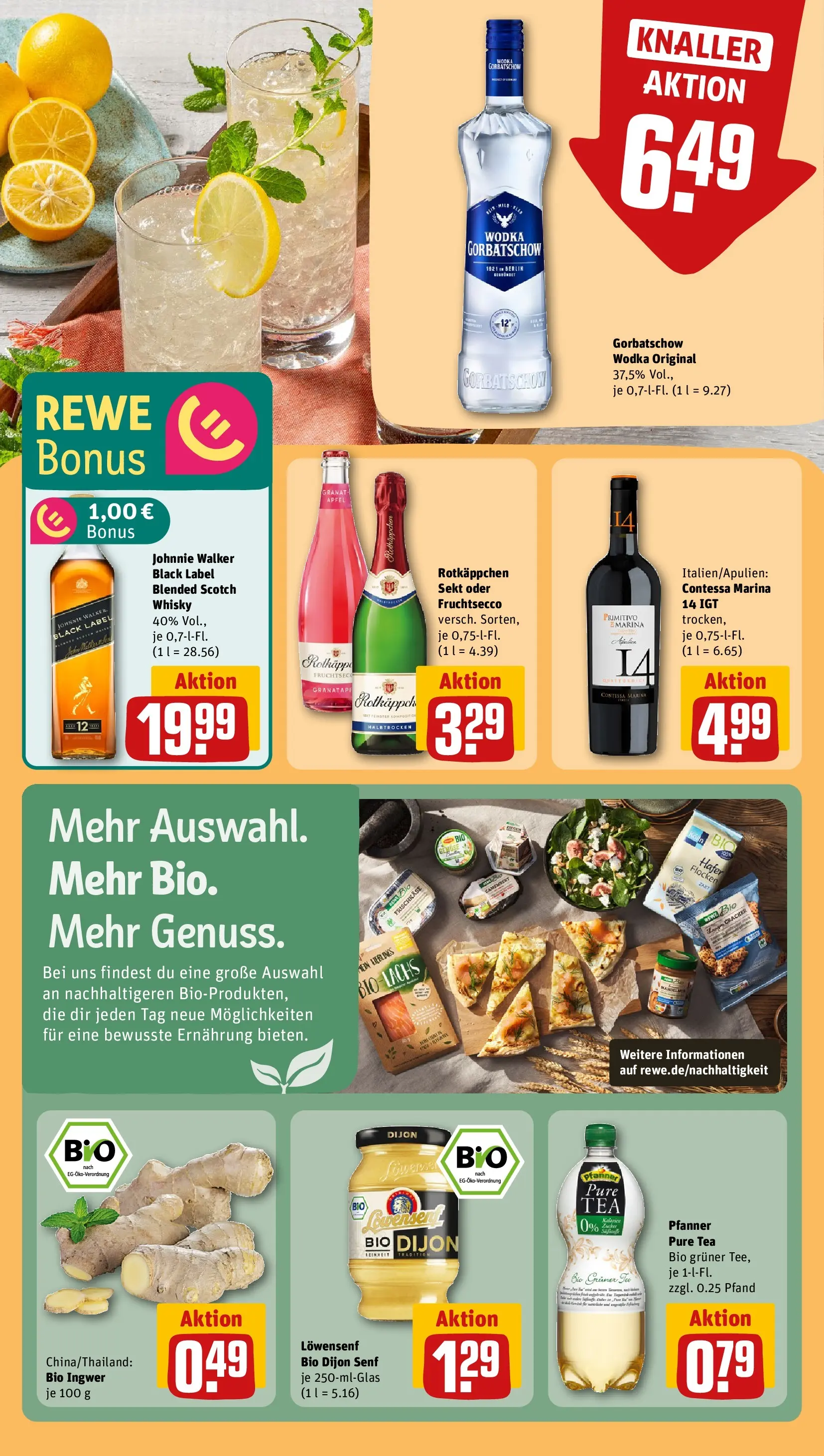 REWE Prospekt ab 12.04.2026 zum Blättern » Angebote | Seite: 19 | Produkte: Äpfel, Gemüse, Flocken, Wodka