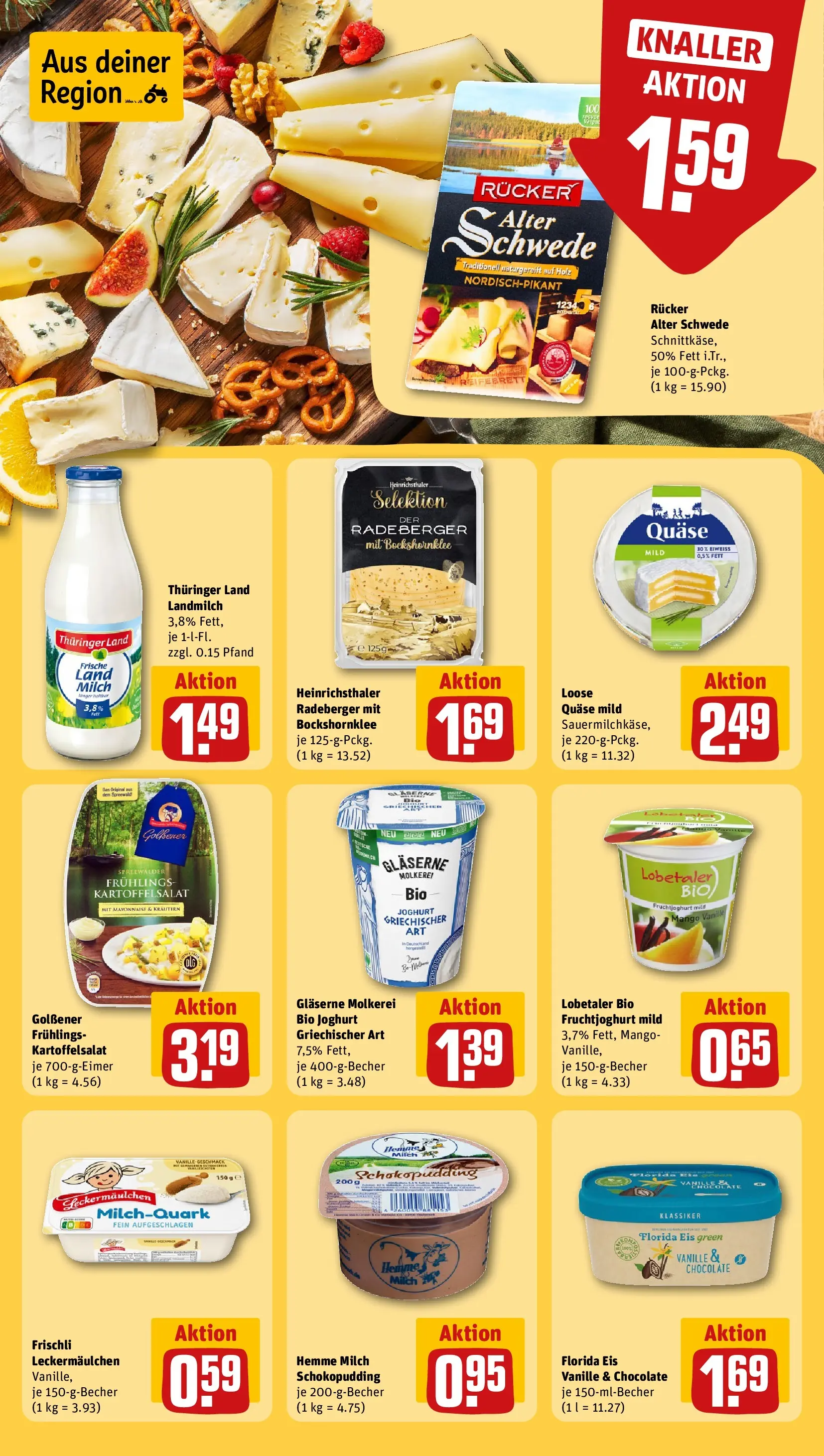 REWE Prospekt ab 12.04.2026 zum Blättern » Angebote | Seite: 13 | Produkte: Milch, Joghurt, Fruchtjoghurt, Mango