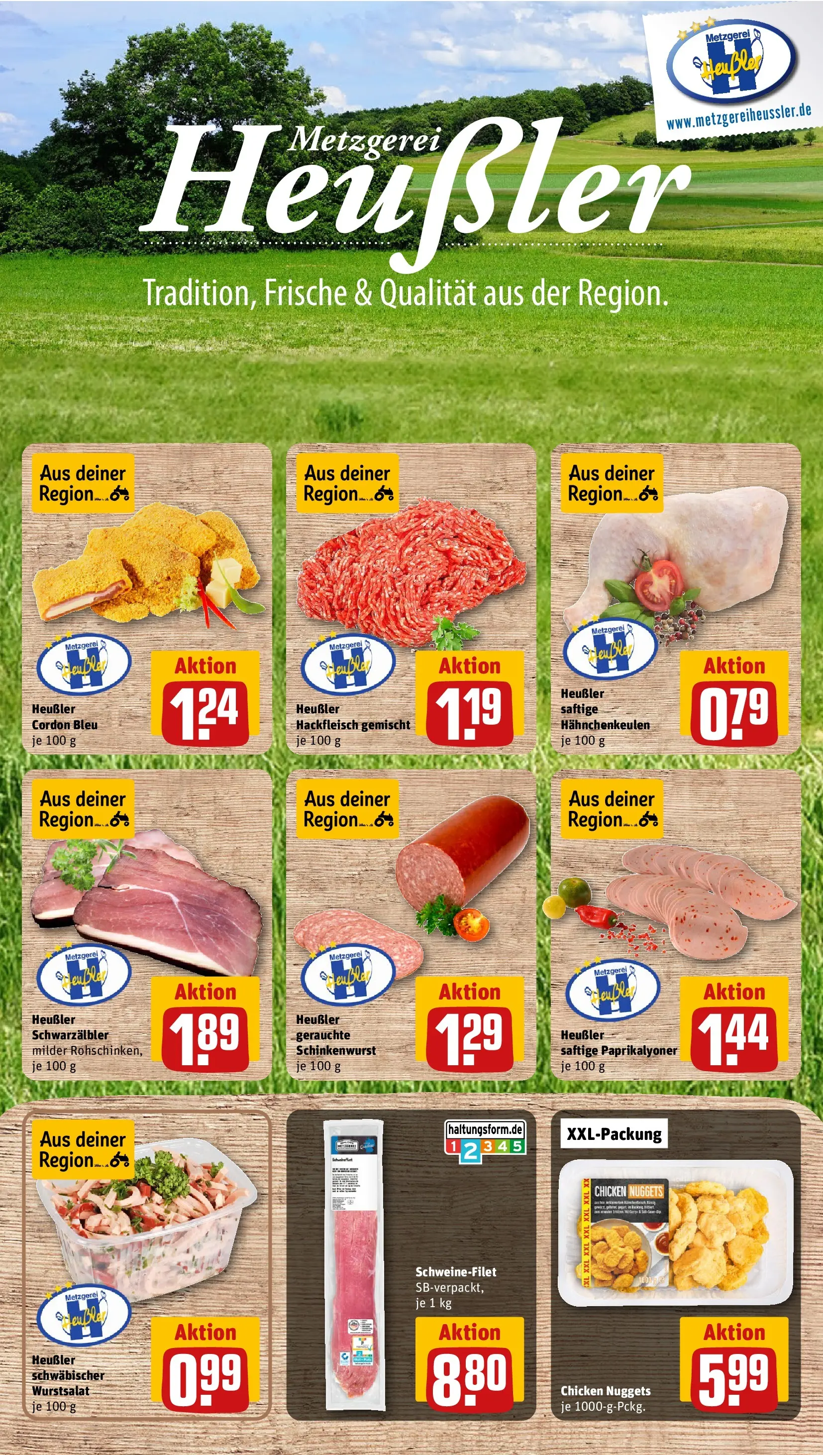 REWE Prospekt ab 12.04.2026 zum Blättern » Angebote | Seite: 6 | Produkte: Schweinefilet, Hackfleisch