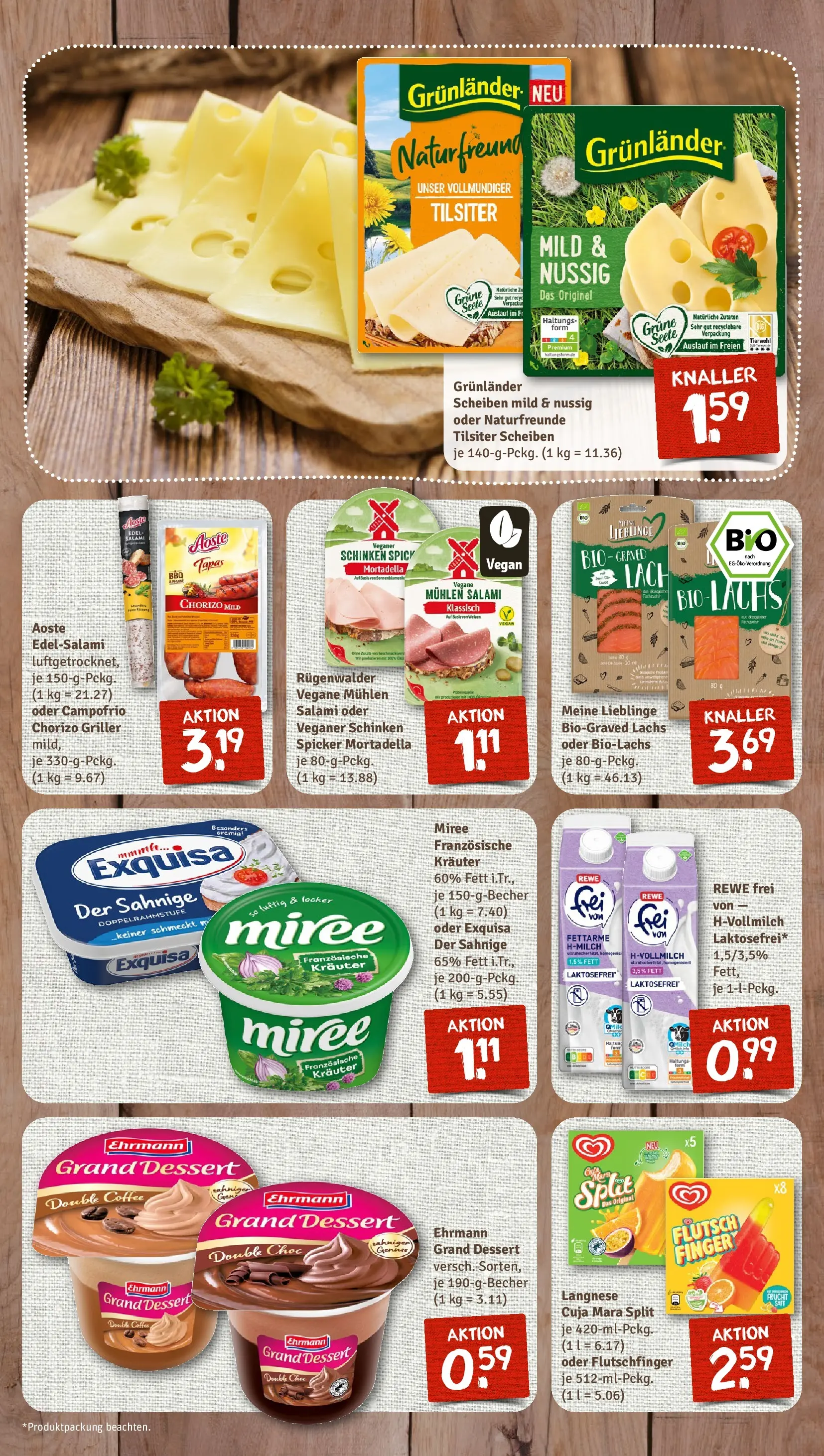 REWE Prospekt ab 12.04.2026 zum Blättern » Angebote | Seite: 7 | Produkte: Langnese, Exquisa, Grunlander, Griller