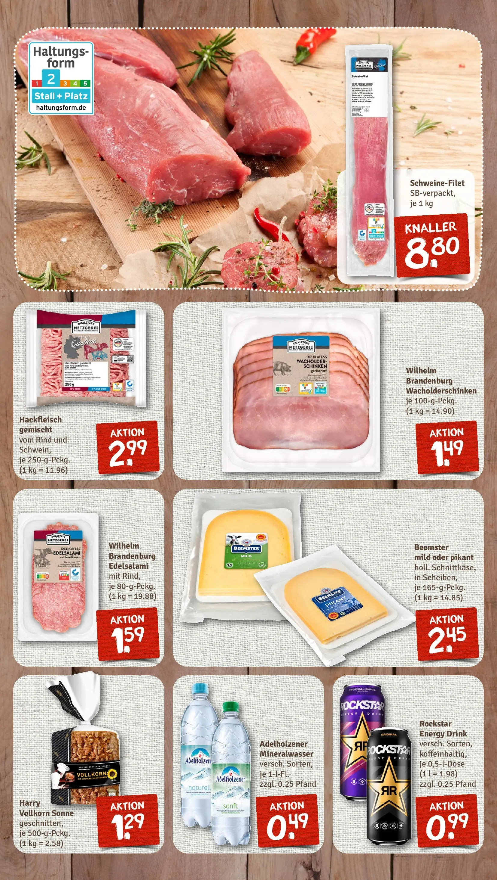 REWE Prospekt ab 13.04.2026 zum Blättern » Angebote | Seite: 7 | Produkte: Rockstar, Mineralwasser, Schweinefilet, Schinken