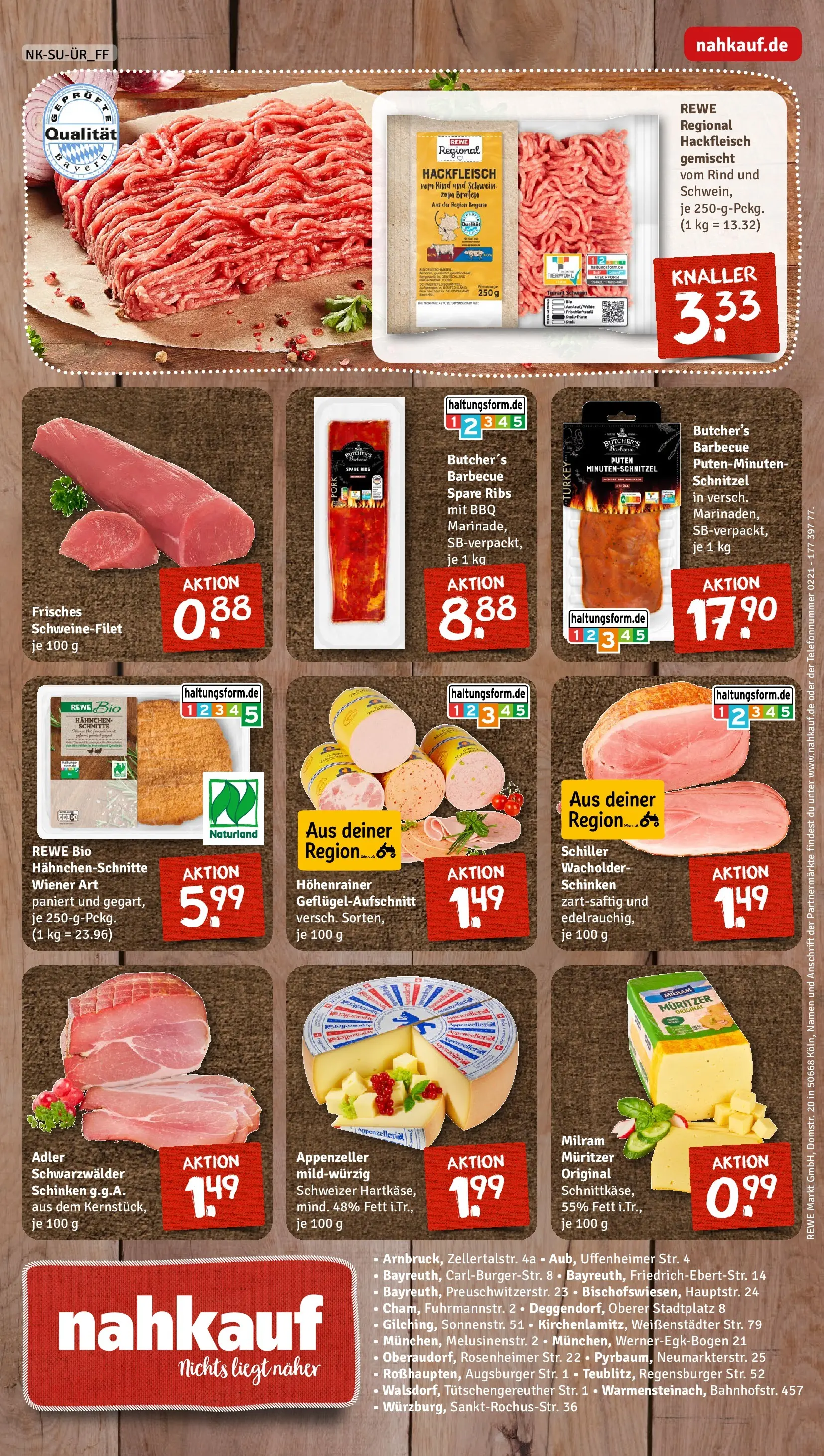 REWE Prospekt ab 13.04.2026 zum Blättern » Angebote | Seite: 8 | Produkte: Hahnchen, Spare ribs, Schnitzel, Milram