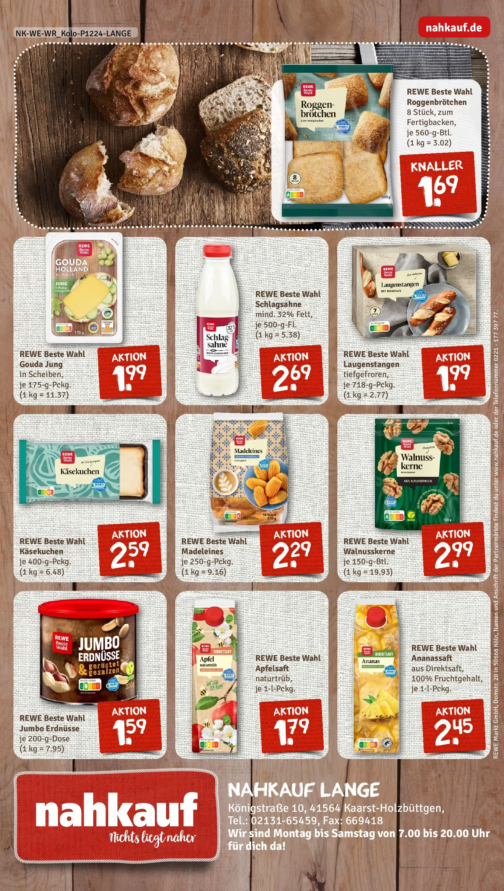 REWE Prospekt ab 12.04.2026 zum Blättern » Angebote | Seite: 8 | Produkte: Erdnüsse, Ananas, Sahne, Uhr