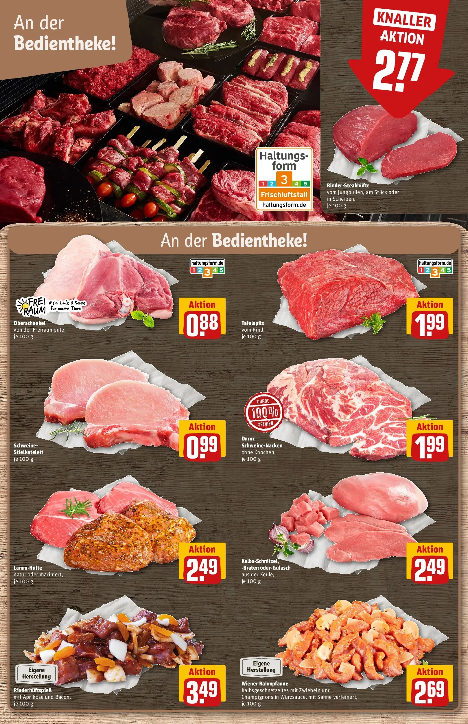 REWE Prospekt ab 12.04.2026 zum Blättern » Angebote | Seite: 9 | Produkte: Tafelspitz, Schweinenacken, Champignons, Steak
