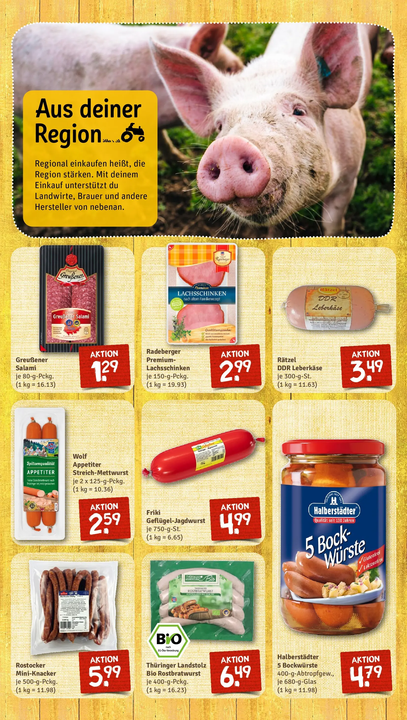 REWE Prospekt ab 13.04.2026 zum Blättern » Angebote | Seite: 8 | Produkte: Salami, Leberkase