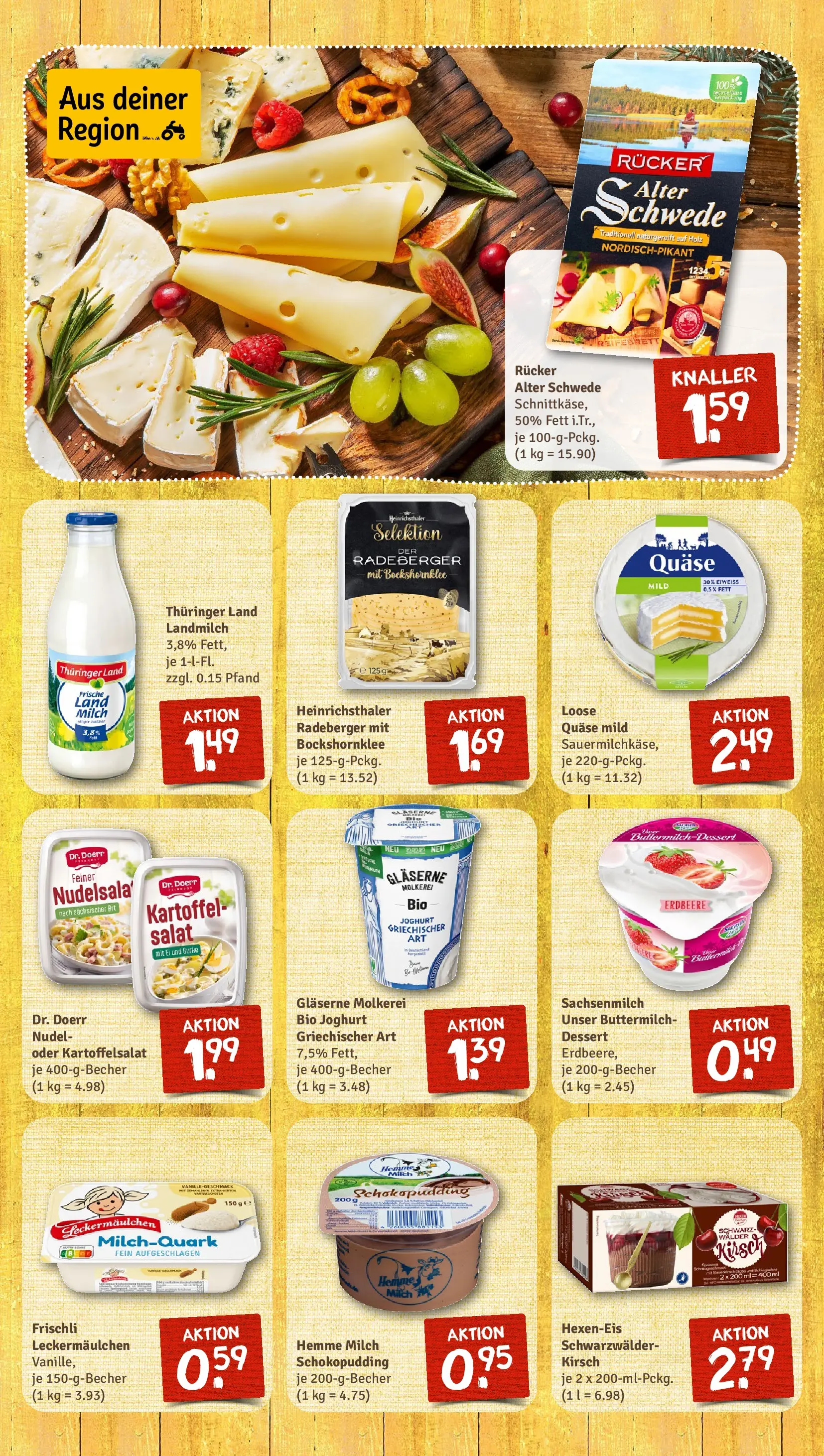 REWE Prospekt ab 13.04.2026 zum Blättern » Angebote | Seite: 9 | Produkte: Buttermilch, Milch, Joghurt, Pudding